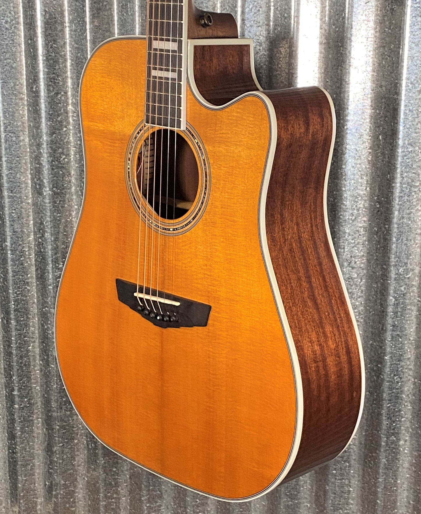 D'Angelico Premier Bowery Dreadnought CE Vintage Natural Acoustic Electric Guitar #6823