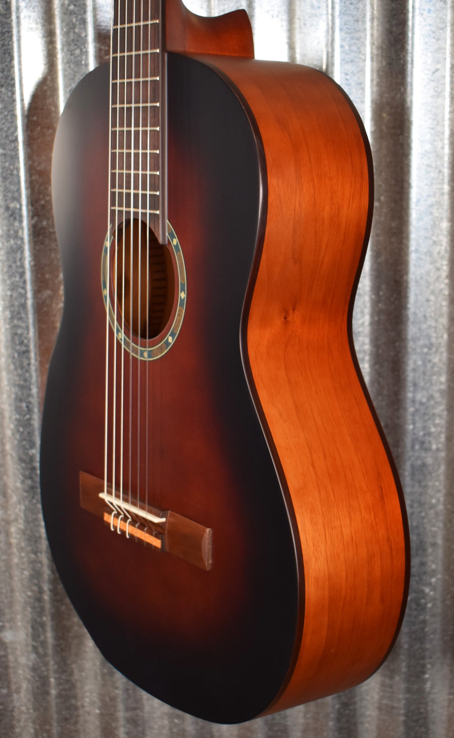 Ortega R55DLX-BFT Solid Top Nylon String Acoustic Guitar Bourbon Fade #0220