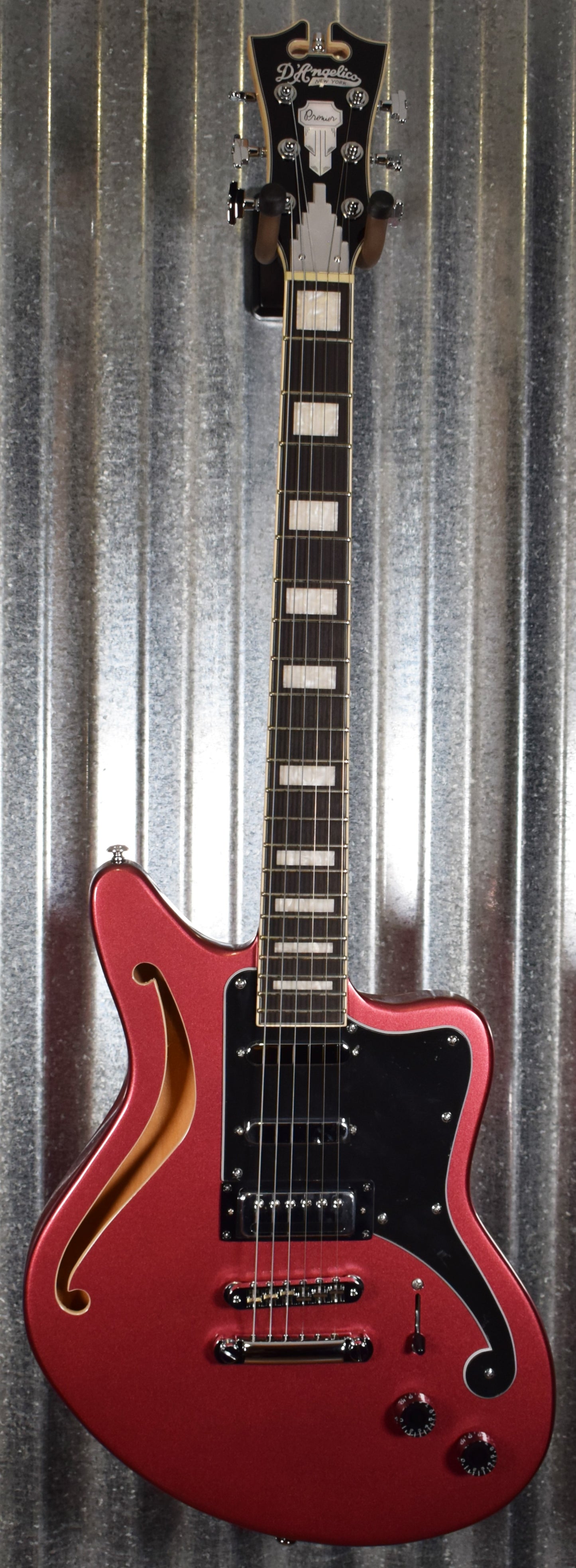 D'Angelico Premier Bedford SH Offset Semi Hollow Oxblood Guitar & Bag #0779