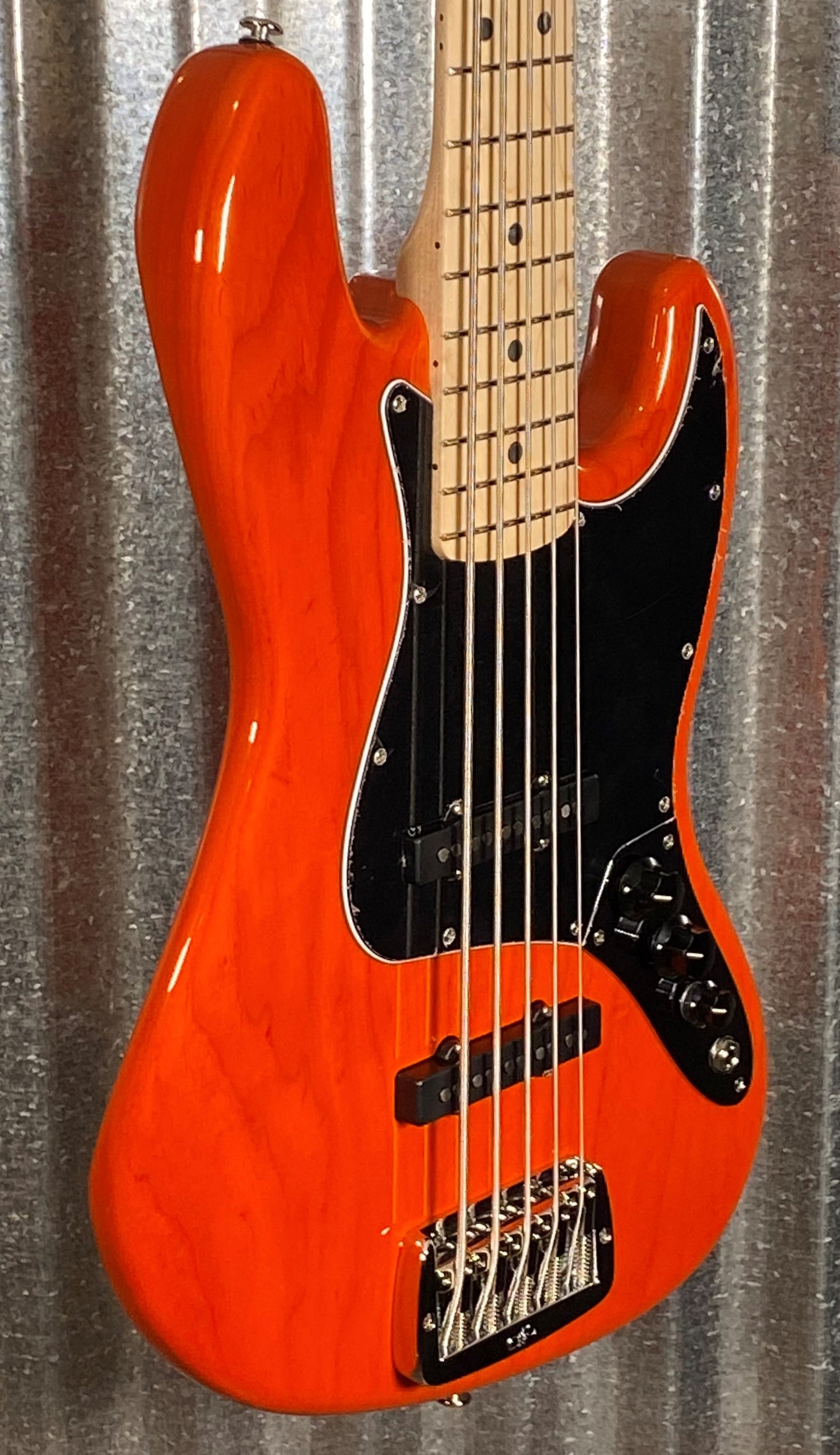 G&L USA JB5 5 String Bass Clear Orange & Case JB-5 #7088