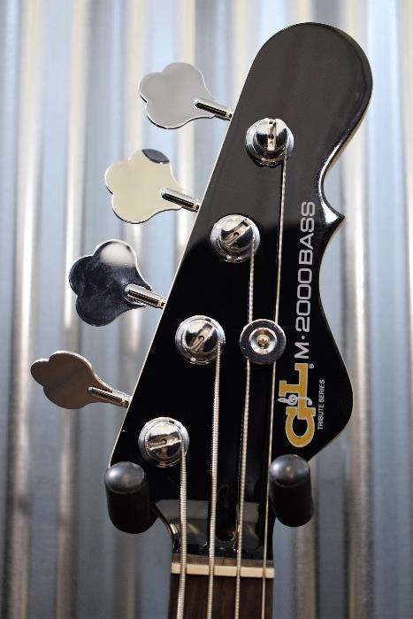 G&L Tribute M-2000 GTS 4 String Carved Flame Top Trans Black Bass #8223