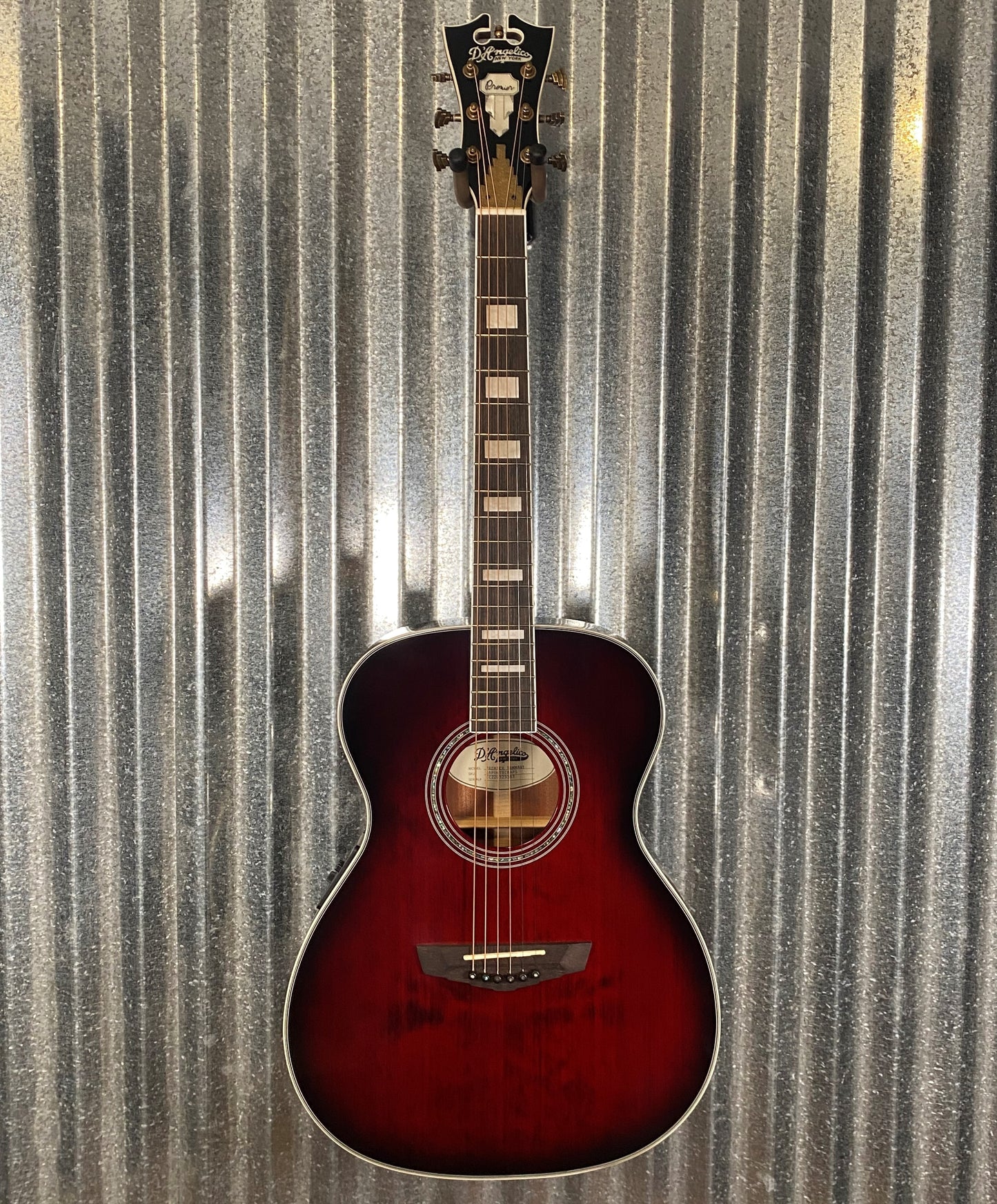 D'Angelico Premier Tammany Orchestra E Trans Black Cherry Burst Acoustic Electric Guitar #3363