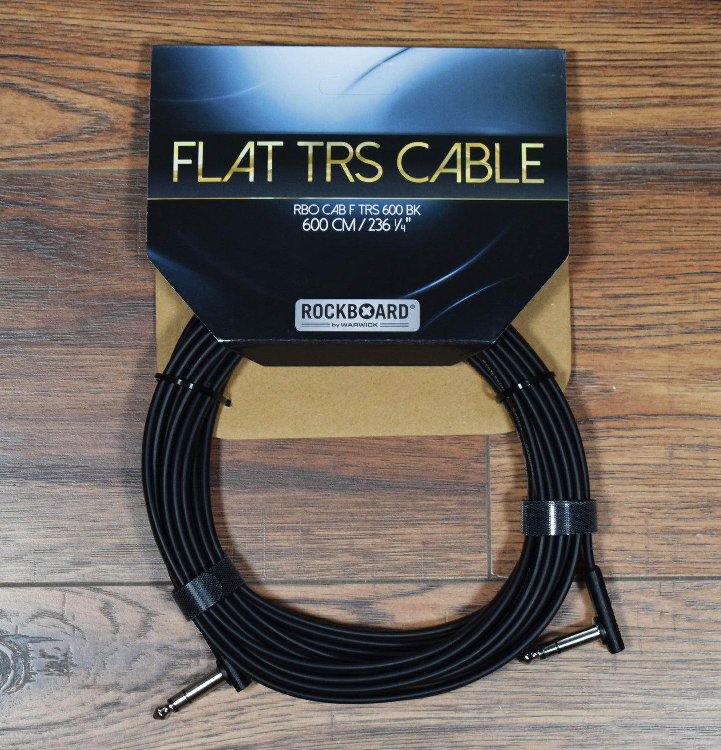 Warwick Rockboard Flat Patch TRS Guitar Bass Pedalboard Expression Cable 600 CM 19.68' Black