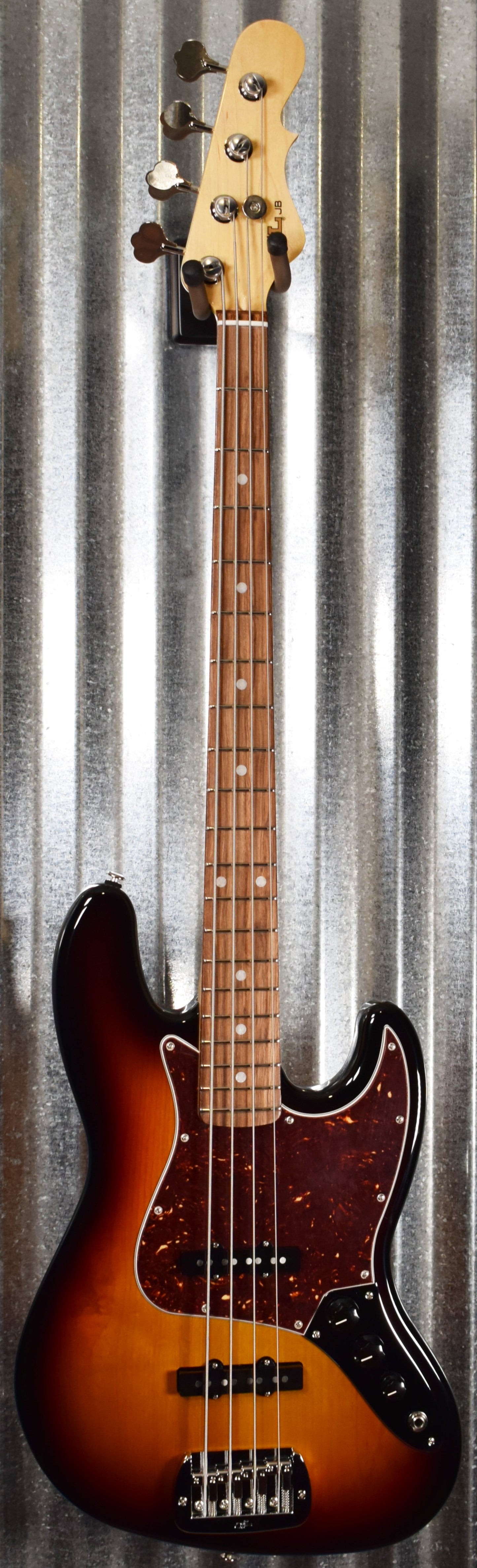 G&L USA Fullerton Deluxe JB 4 String Jazz Bass 3 Tone Sunburst & Case #0107