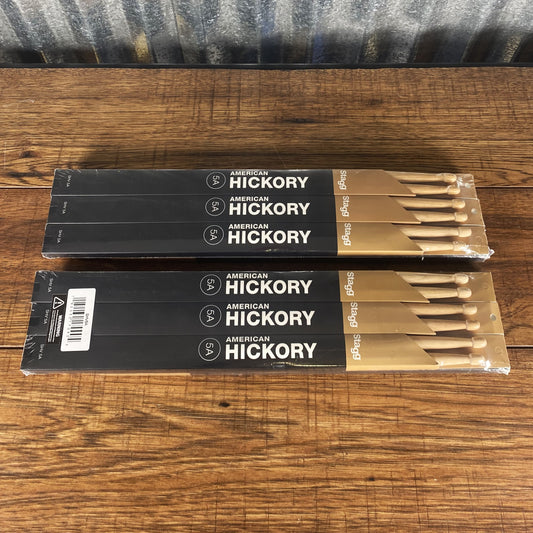 Stagg SHV5A American Hickory 5A Wood Tip Drum Sticks 12 Pair