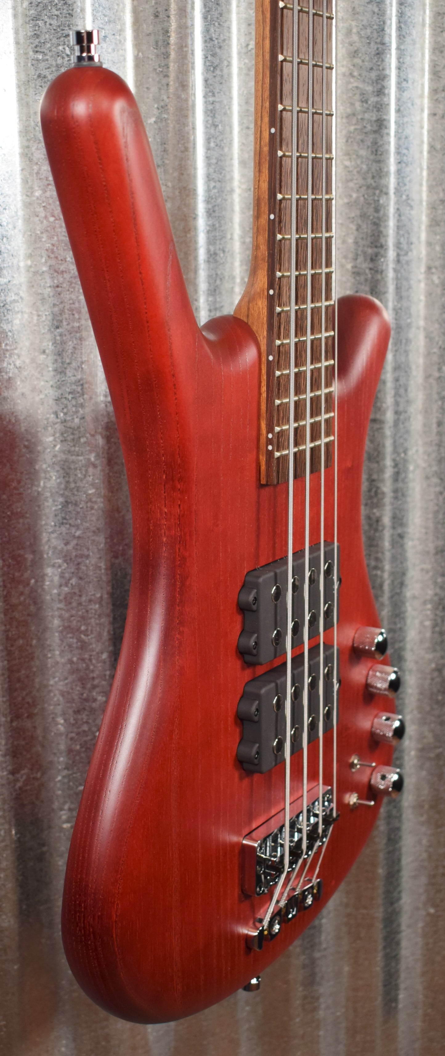 Warwick German Pro Series Corvette $$ Double Buck Burgundy 4 String Bass & Bag #3519