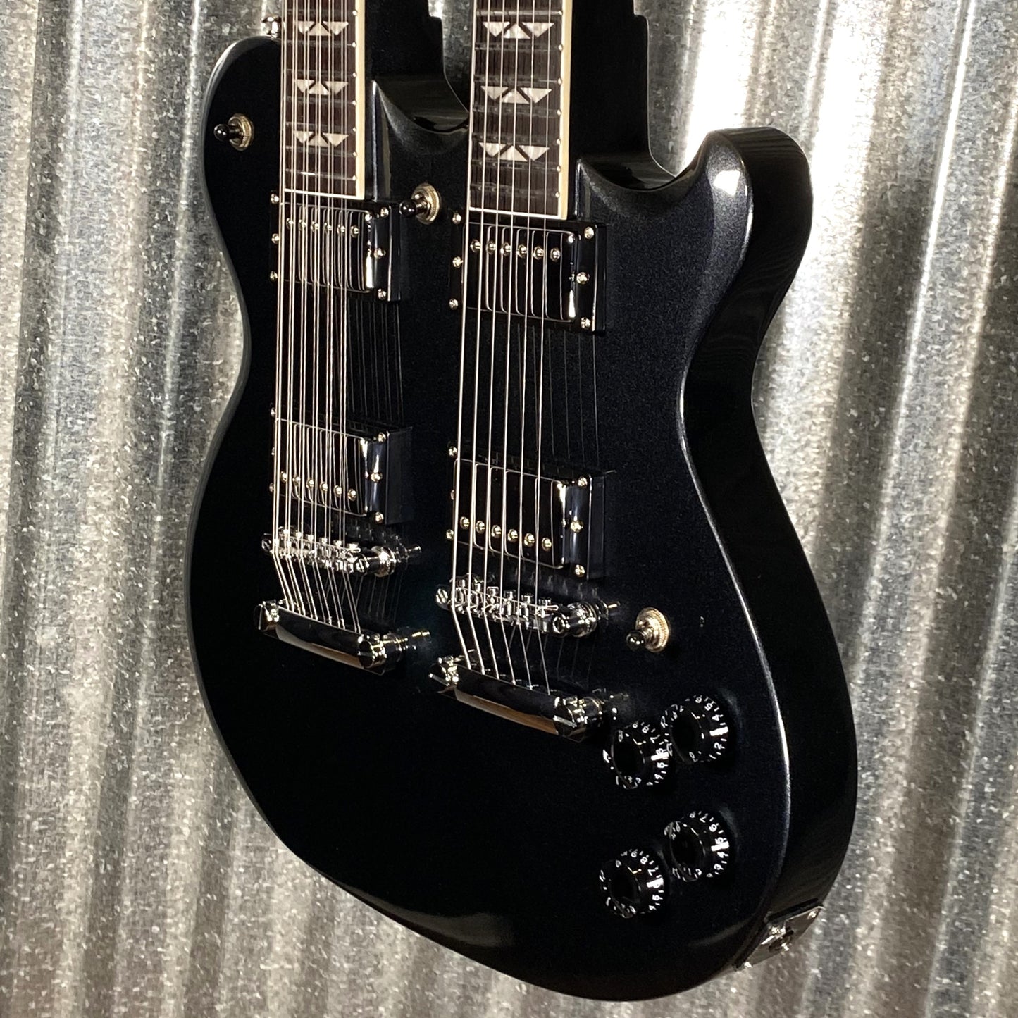Westcreek Double Trouble Double Neck 12 String & 6 String Electric Guitar Black #0103 Used