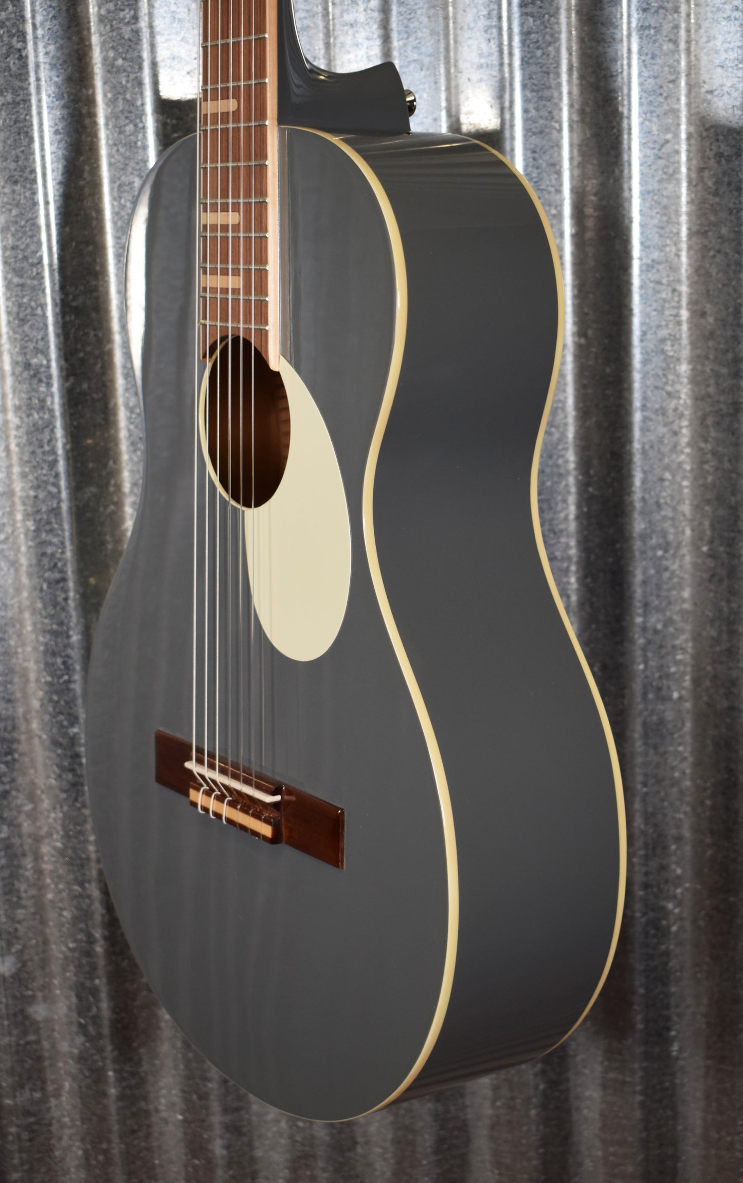 Ortega RGA-PLT Gaucho Nylon String Parlor Guitar Platinum Gray Guitar & Bag #0058