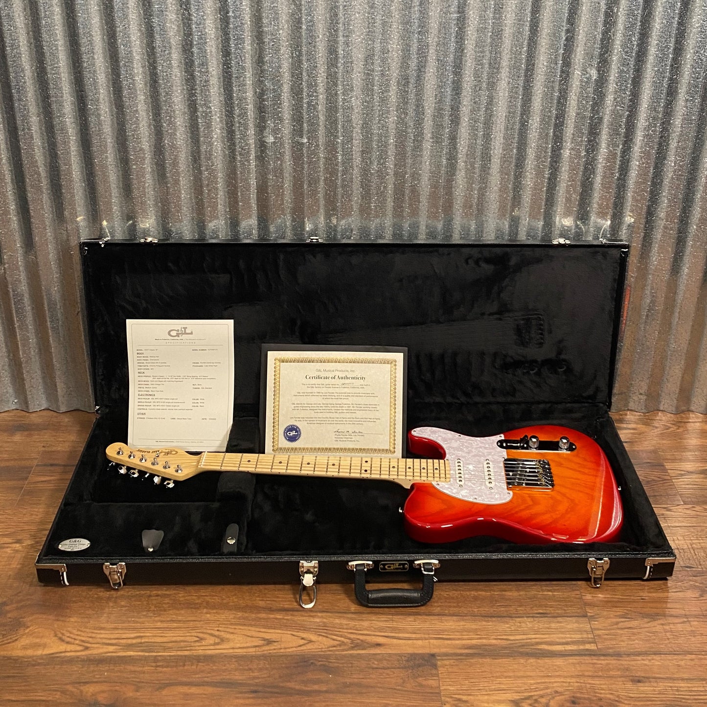 G&L USA ASAT Classic S Cherryburst Guitar & Case #7171