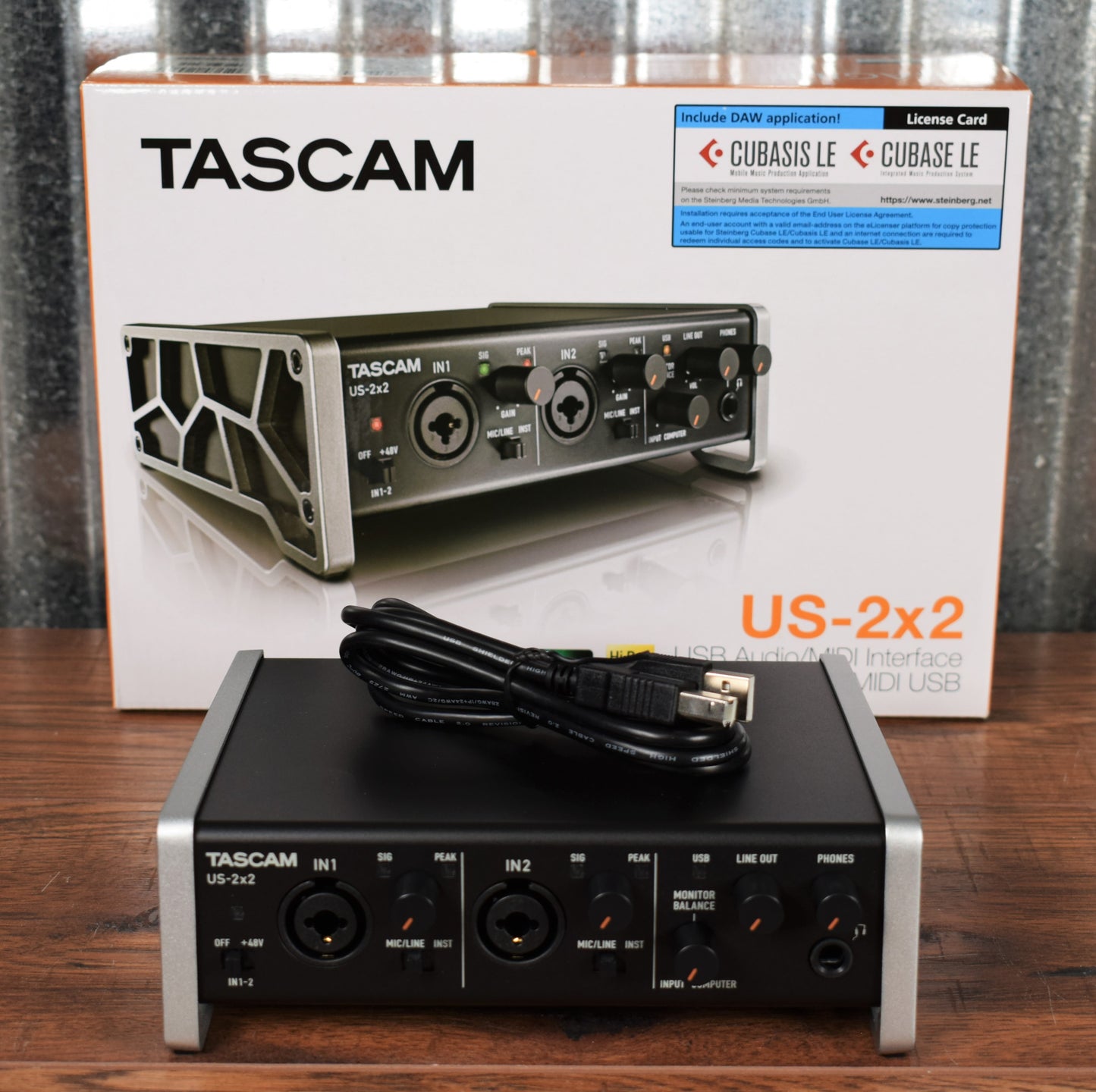 Tascam US-2x2 TP-CU Track Pack US-2x2 USB Audio Recording Interface TM-80 Mic & TH-02 Headphones Bundle