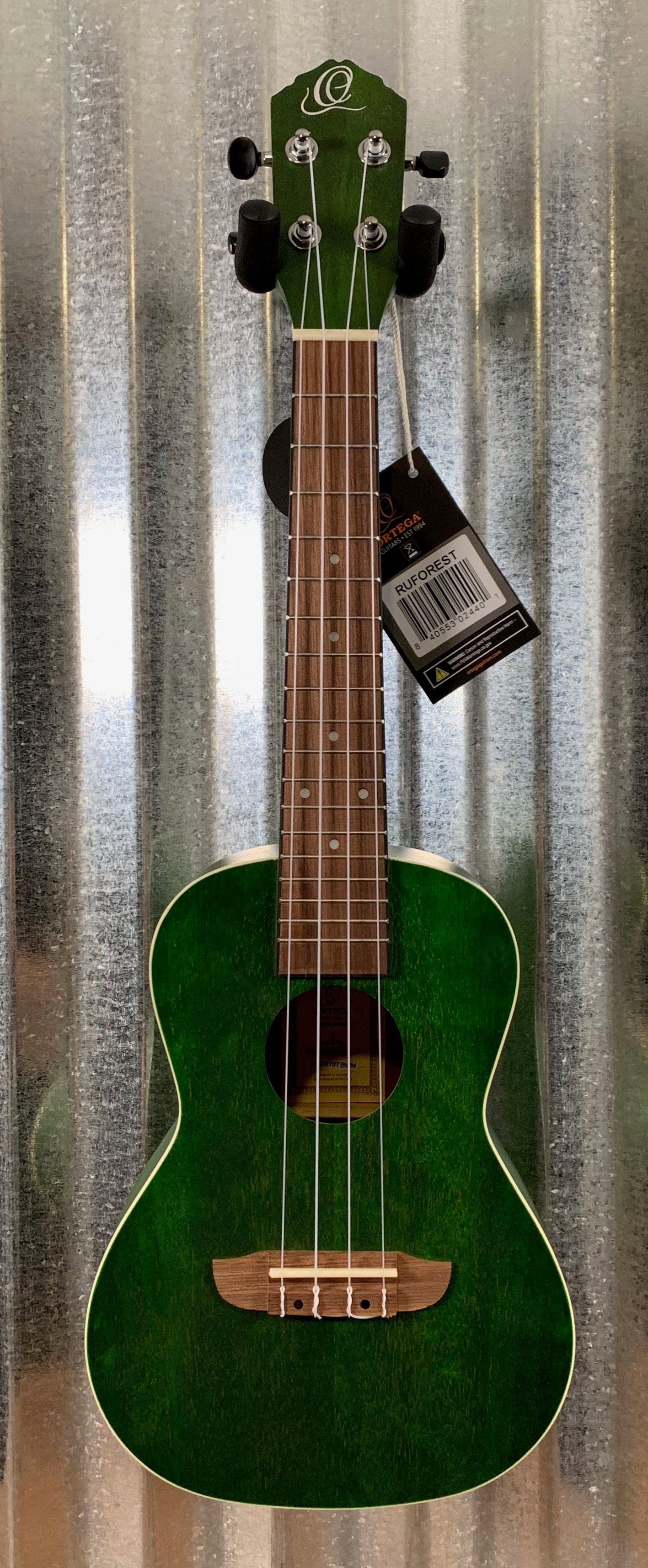 Ortega Guitars RUFOREST Forest Green Okoume Top Concert Ukulele