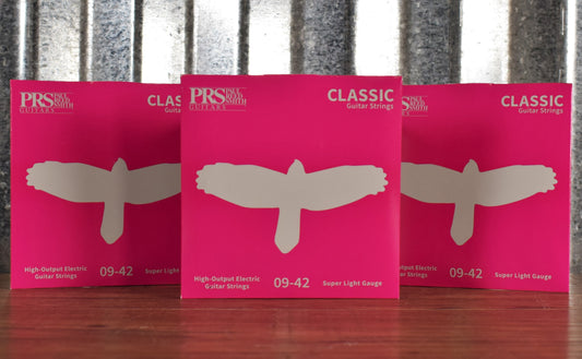 PRS Paul Reed Smith Classic Super Light Electric Guitar Strings 9-42 Gauge 3 Pack