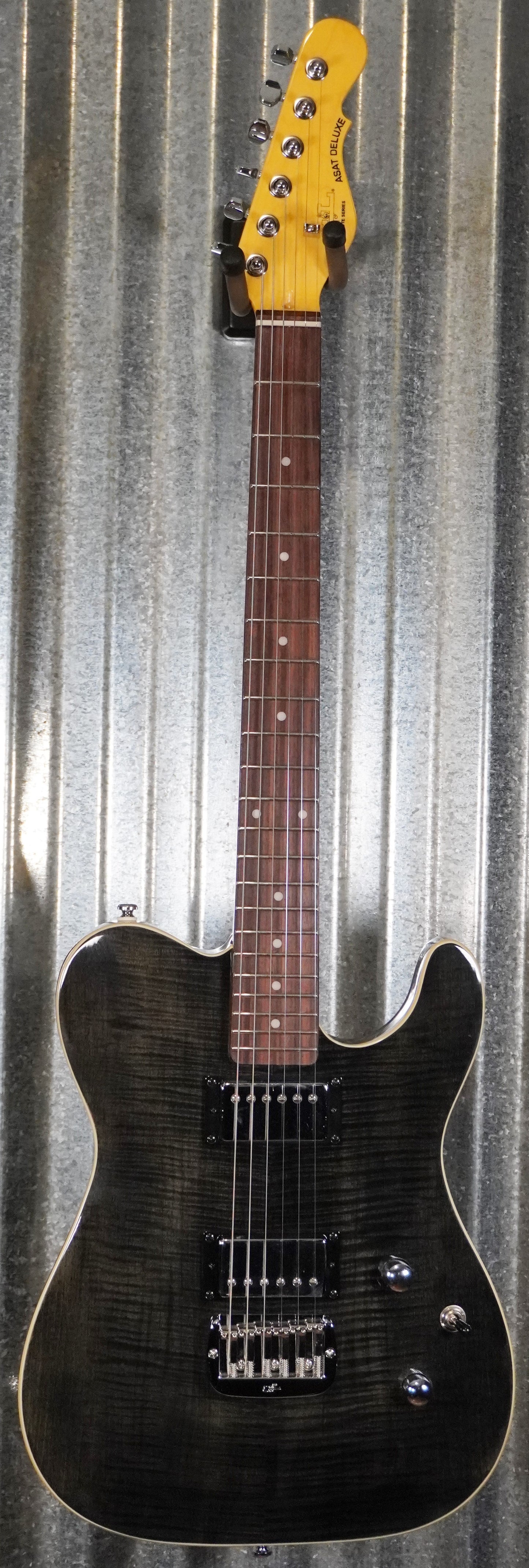 G&L Tribute ASAT Deluxe Trans Black Guitar #1495 Used