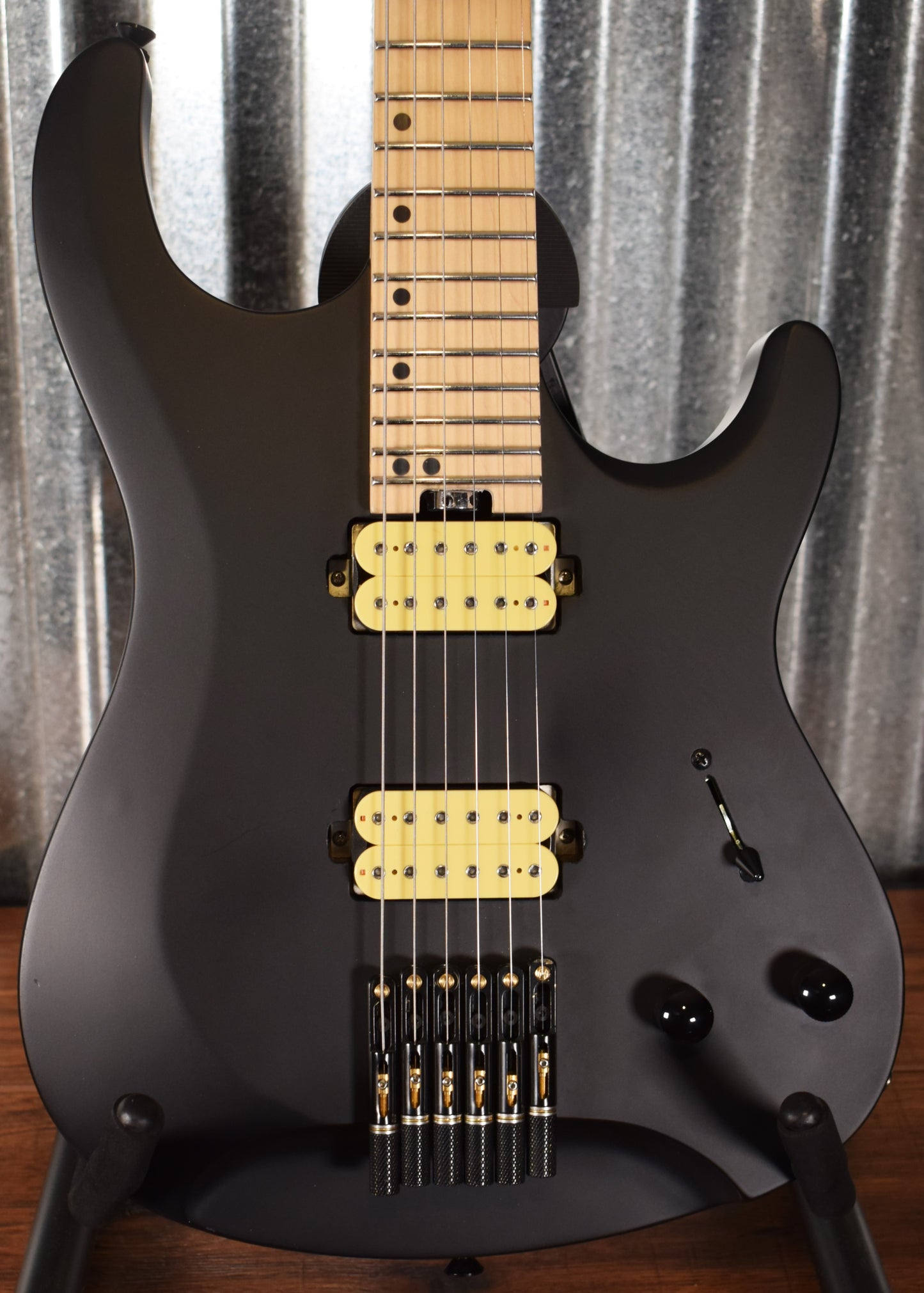 Harley Benton Dullahan-FT 24 BKS With Upgrades Satin Black Guitar & Bag #0299 Used