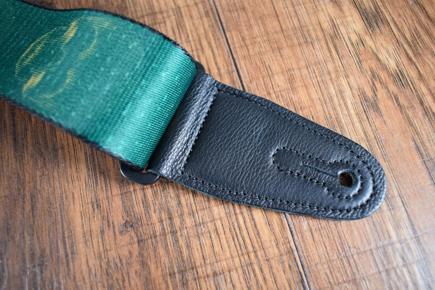 Levy's MPD2-113 2" Polyester Guitar Bass Strap Green & Mustard Scanned Skull