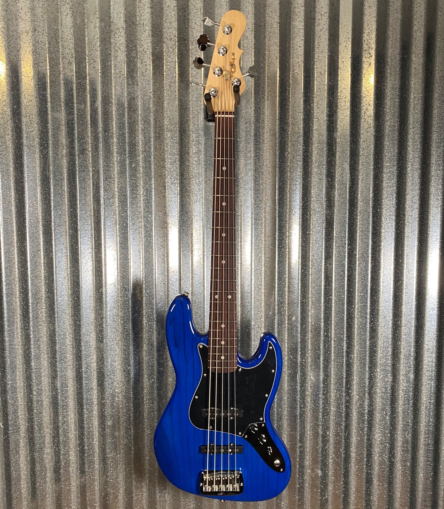G&L USA JB-5 Clear Blue 5 String Jazz Bass Rosewood Satin Neck & Case JB5 #3175