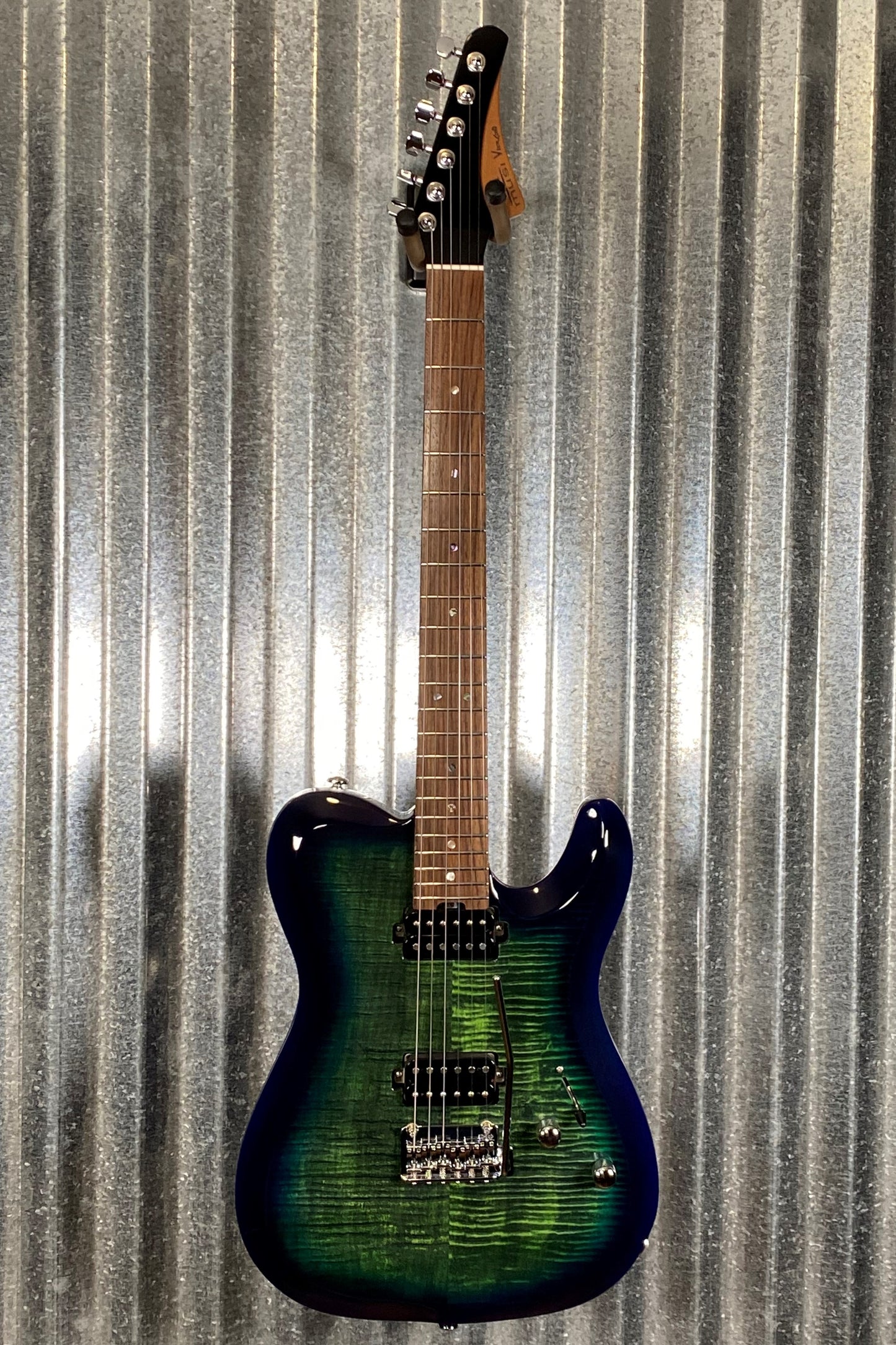 Musi Virgo Fusion Telecaster HH Deluxe Tremolo Greenburst Guitar #5034 Used