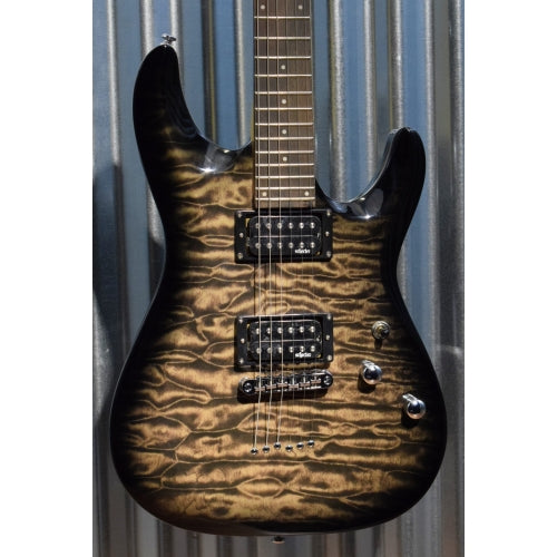 Schecter C-6 Plus Quilt Top Charcoal Burst Guitar CB #5391