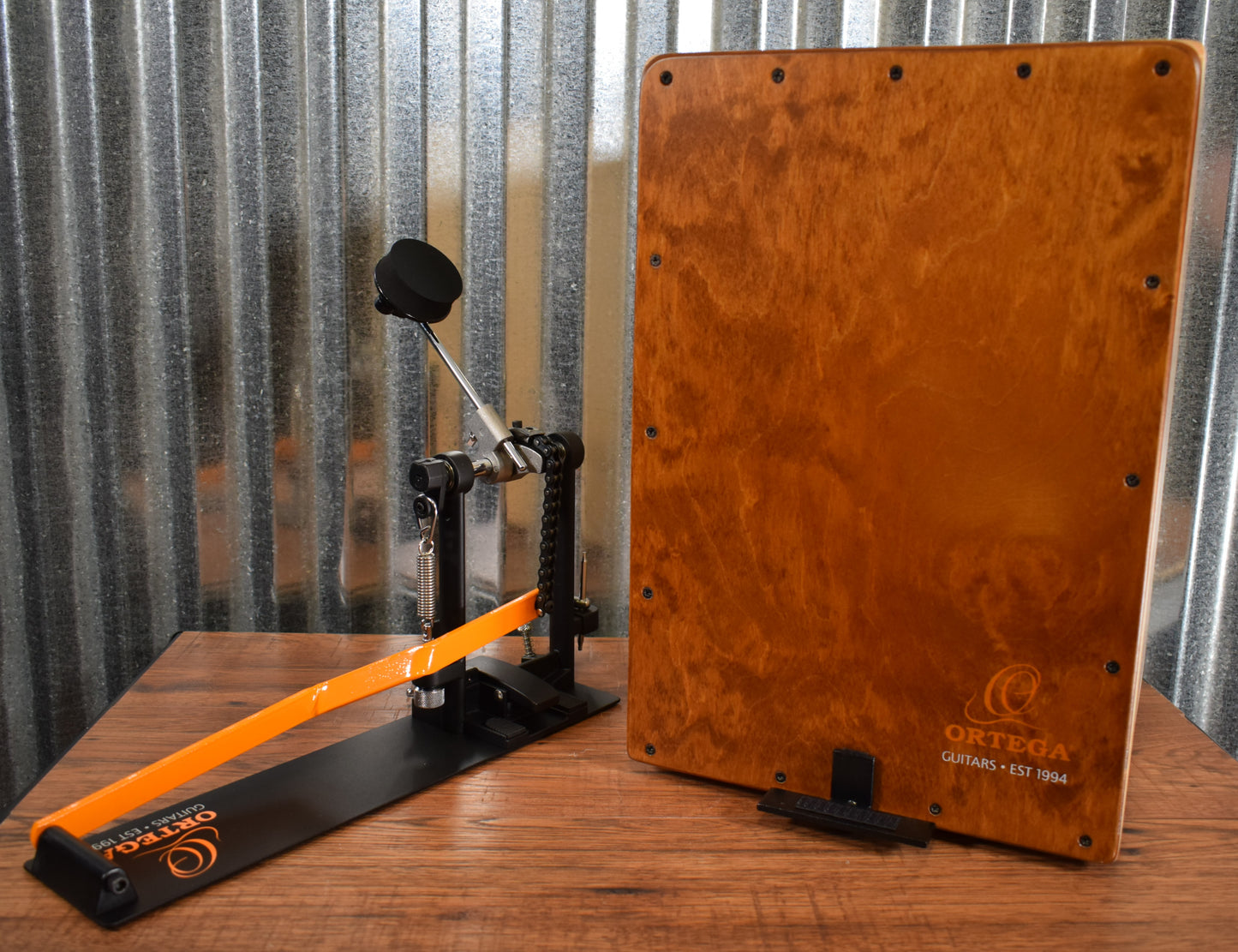 Ortega Guitars OSTBCJ-L-BU Left Stomp Box Cajon & Pedal with Bags Bundle