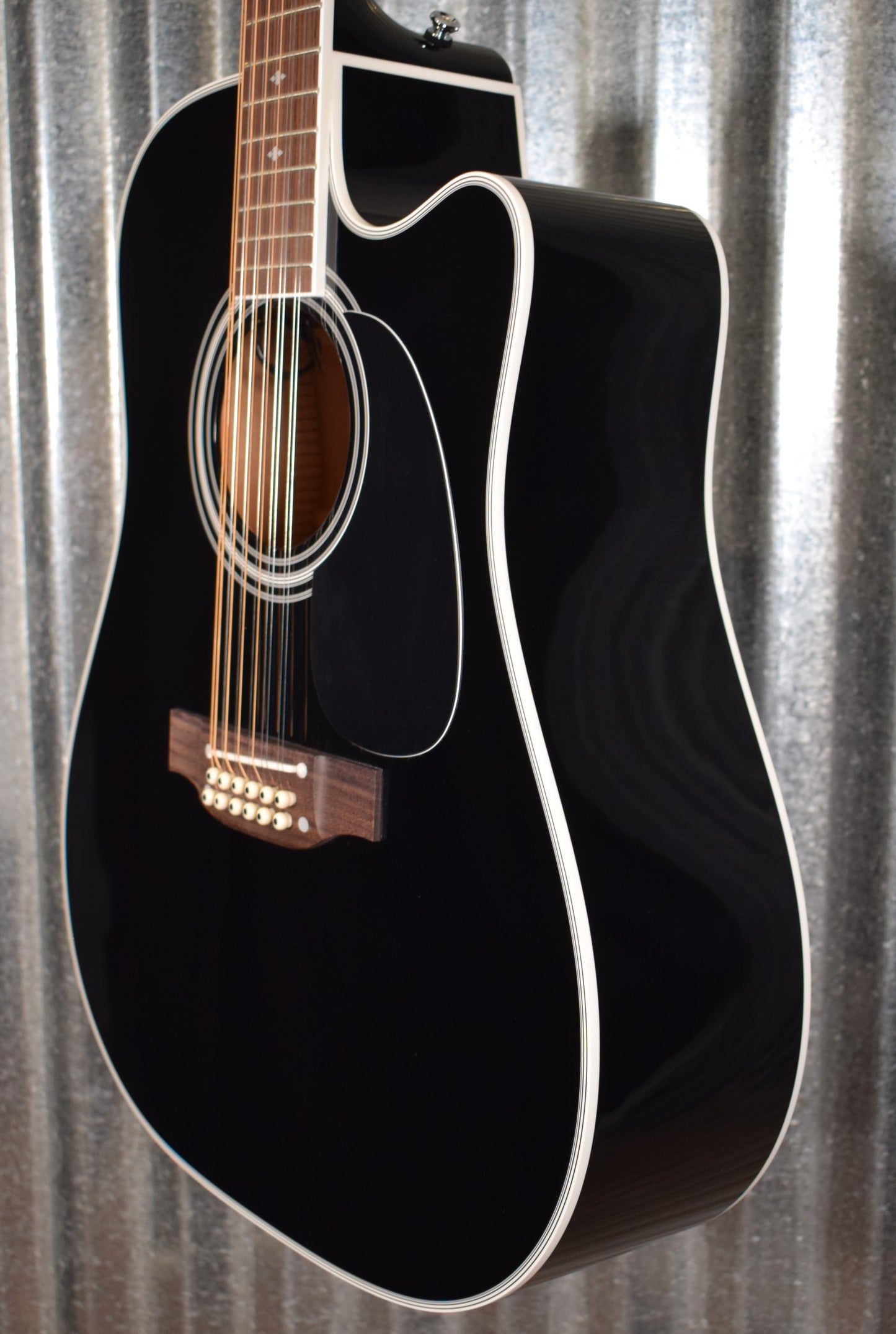 Takamine EF381SC-12 String Black Acoustic Electric Guitar & Case #0218