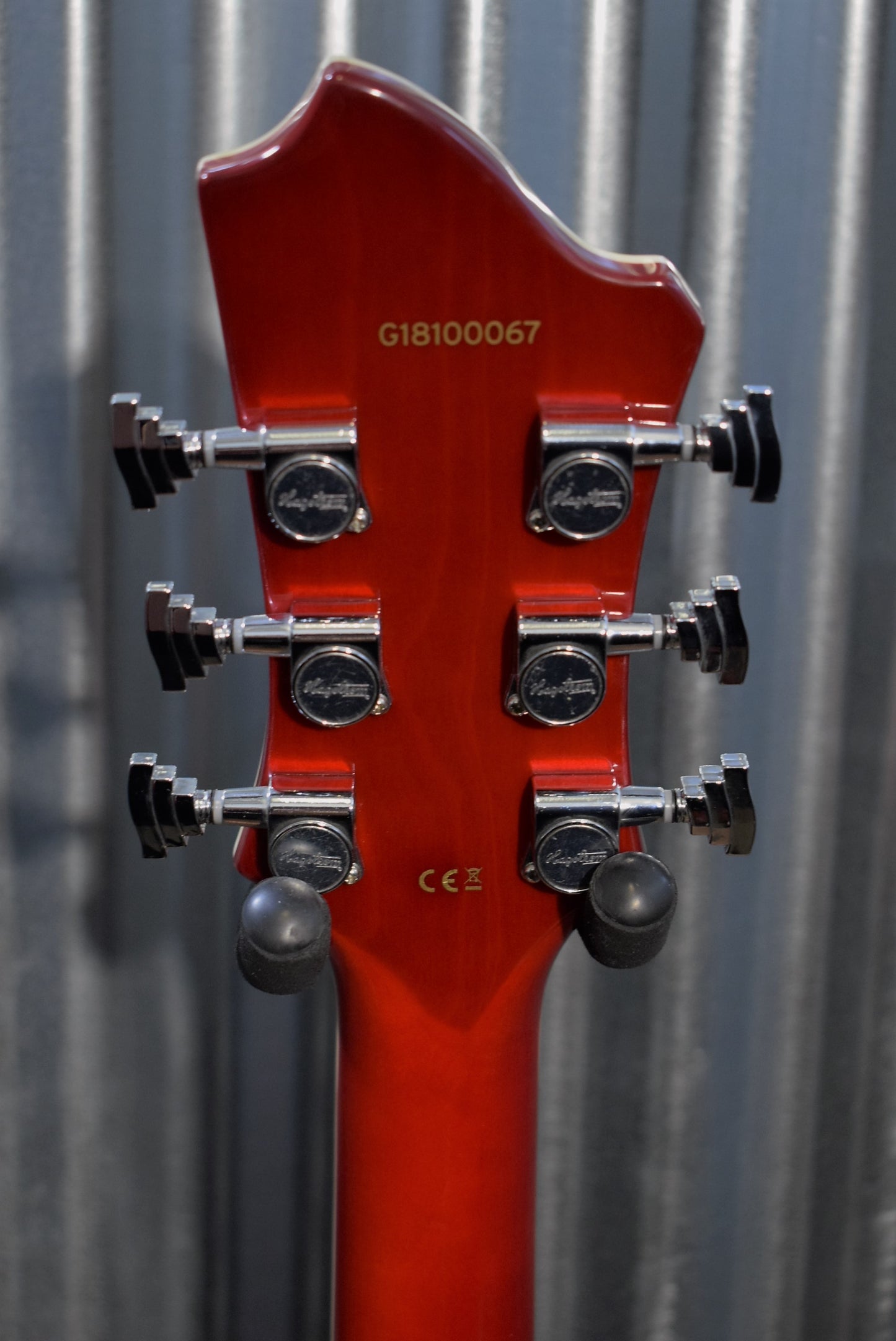Hagstrom Viking Semi Hollow Body Wild Cherry Transparent Left Hand Guitar #0067