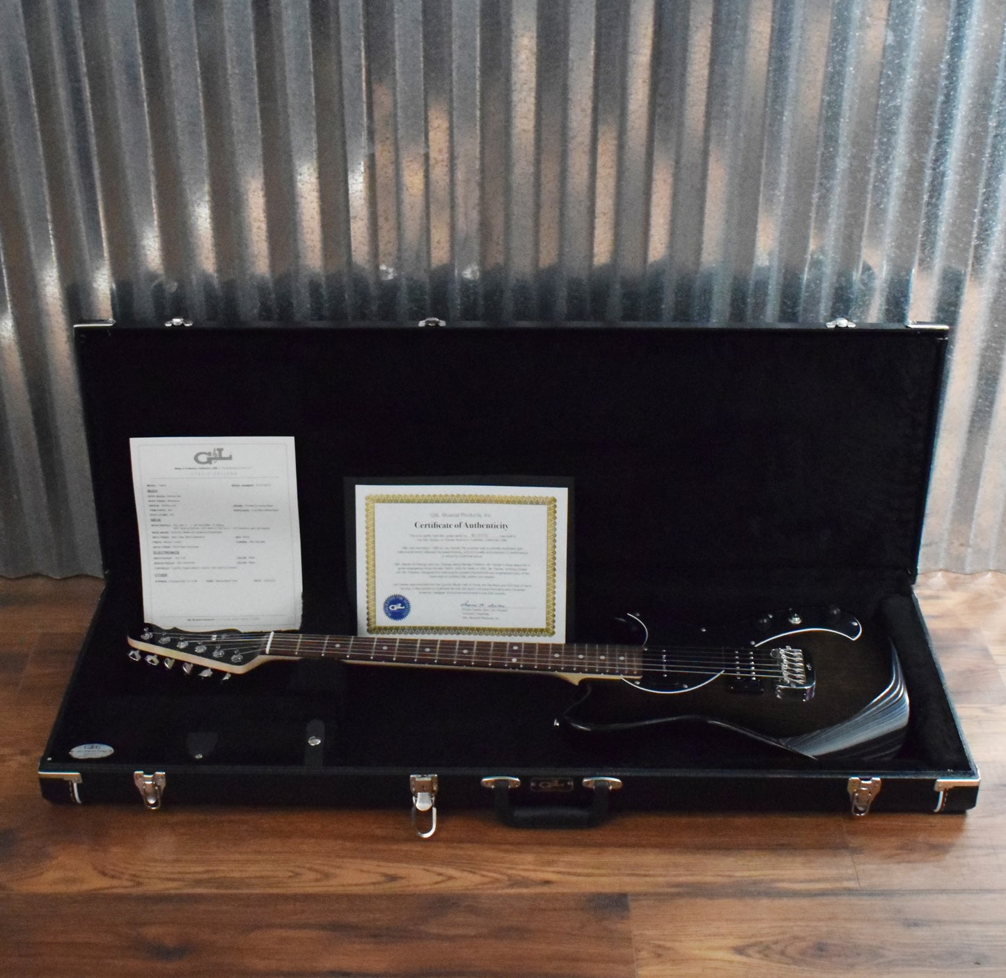 G&L USA Fallout Blackburst Rosewood Satin Neck Guitar & Case #6172