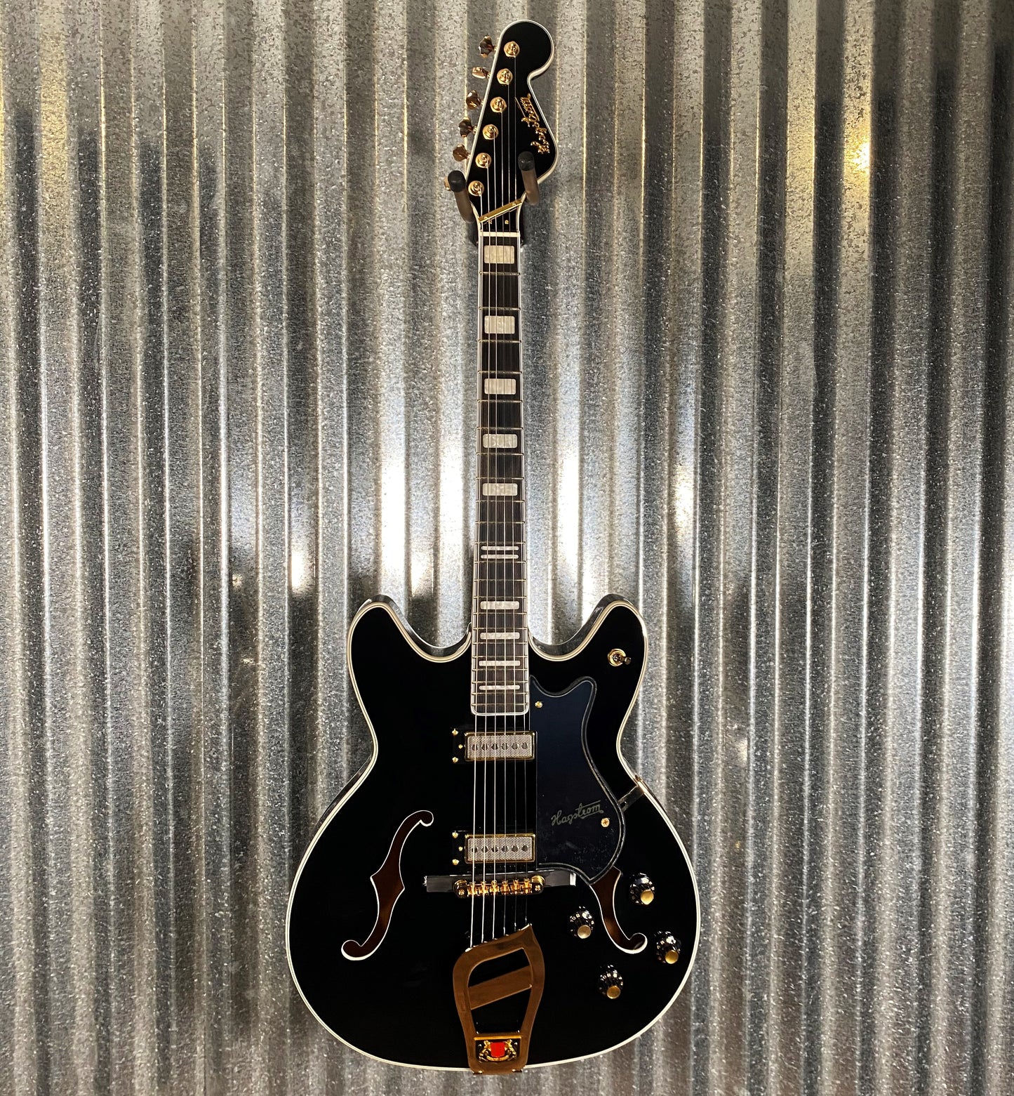 Hagstrom VIK67-G-BLK 67' Viking II Semi Hollow Black Gloss Guitar #0070