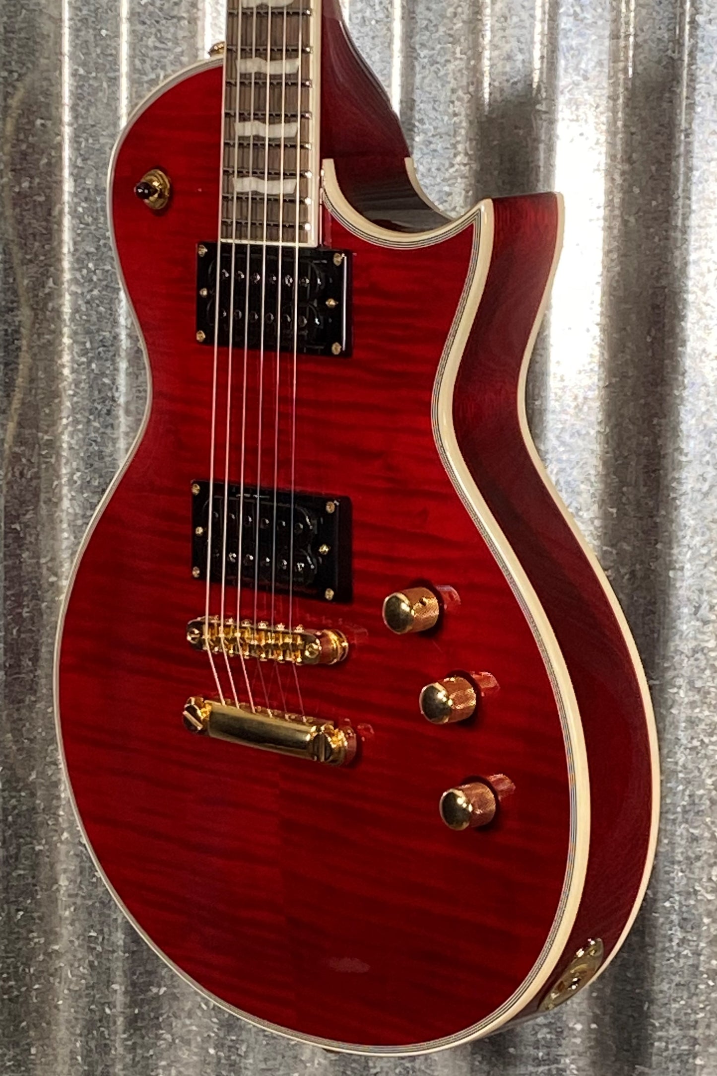 ESP LTD EC-1000T CTM Eclipse Fishman See Thru Black Cherry Guitar & Bag LEC1000TCTMFMSTBC #2774 Used