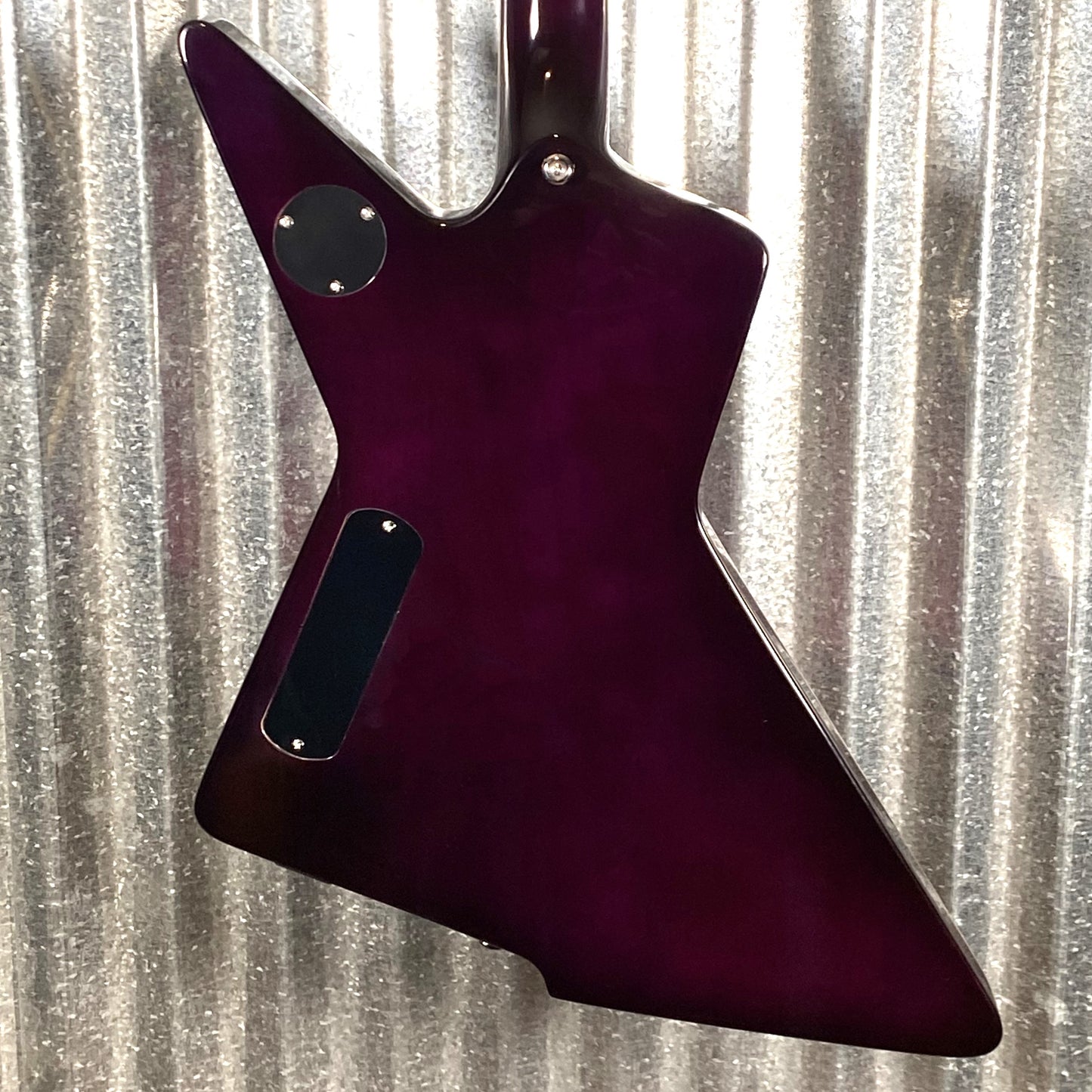 Westcreek Revenge Explorer Flame Transparent Purple Burst Guitar #0073 Used