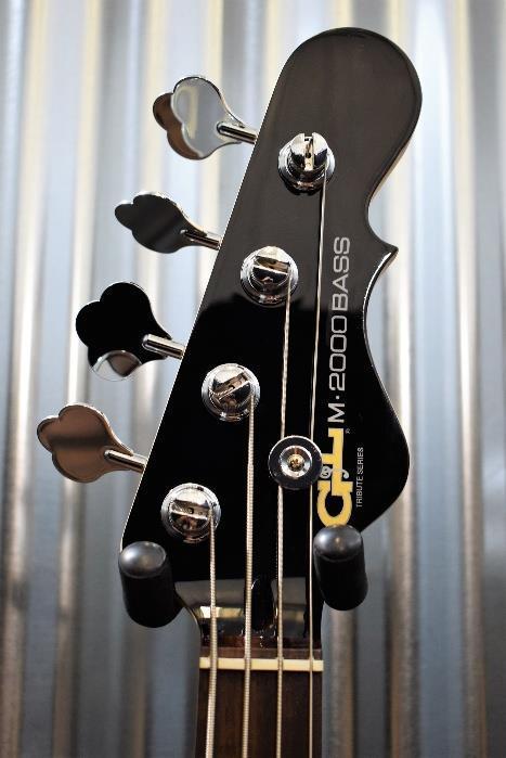 G&L Tribute M-2000 GTS 4 String Carved Flame Top Trans Black Bass #8460