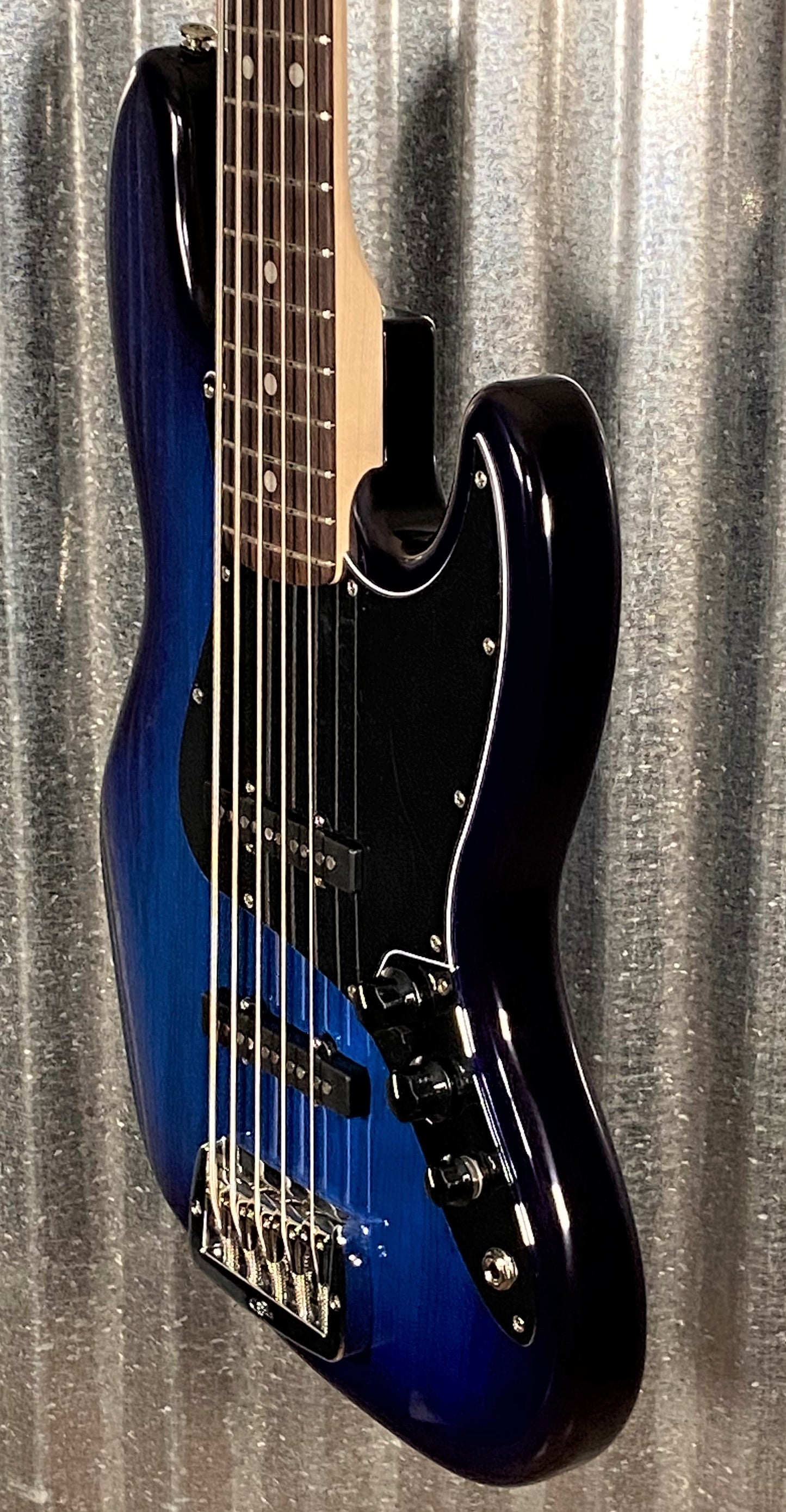 G&L USA JB-5 Blueburst 5 String Jazz Bass Rosewood Satin Neck & Case #2246