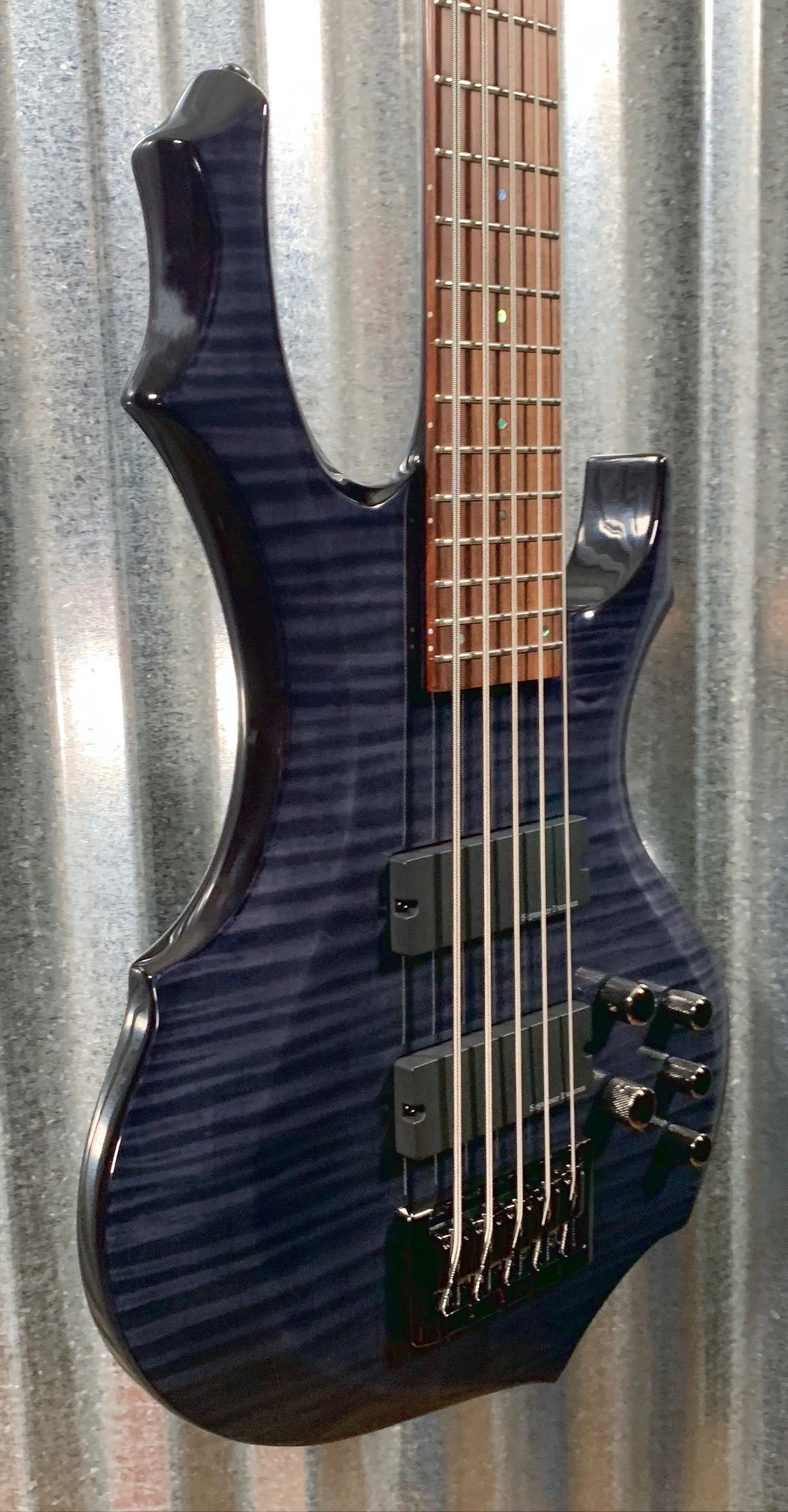 ESP LTD F-415FM Flame See Thru Black Seymour Duncan 5 String Bass & Case LF415FMSTBLK #0552 Demo