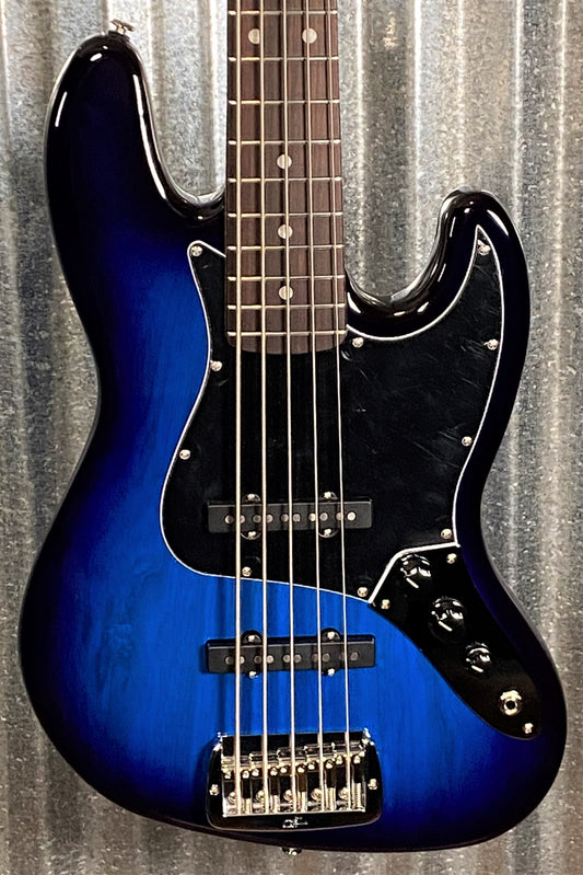 G&L USA JB-5 Blueburst 5 String Jazz Bass Rosewood Satin Neck & Case JB5 #1080
