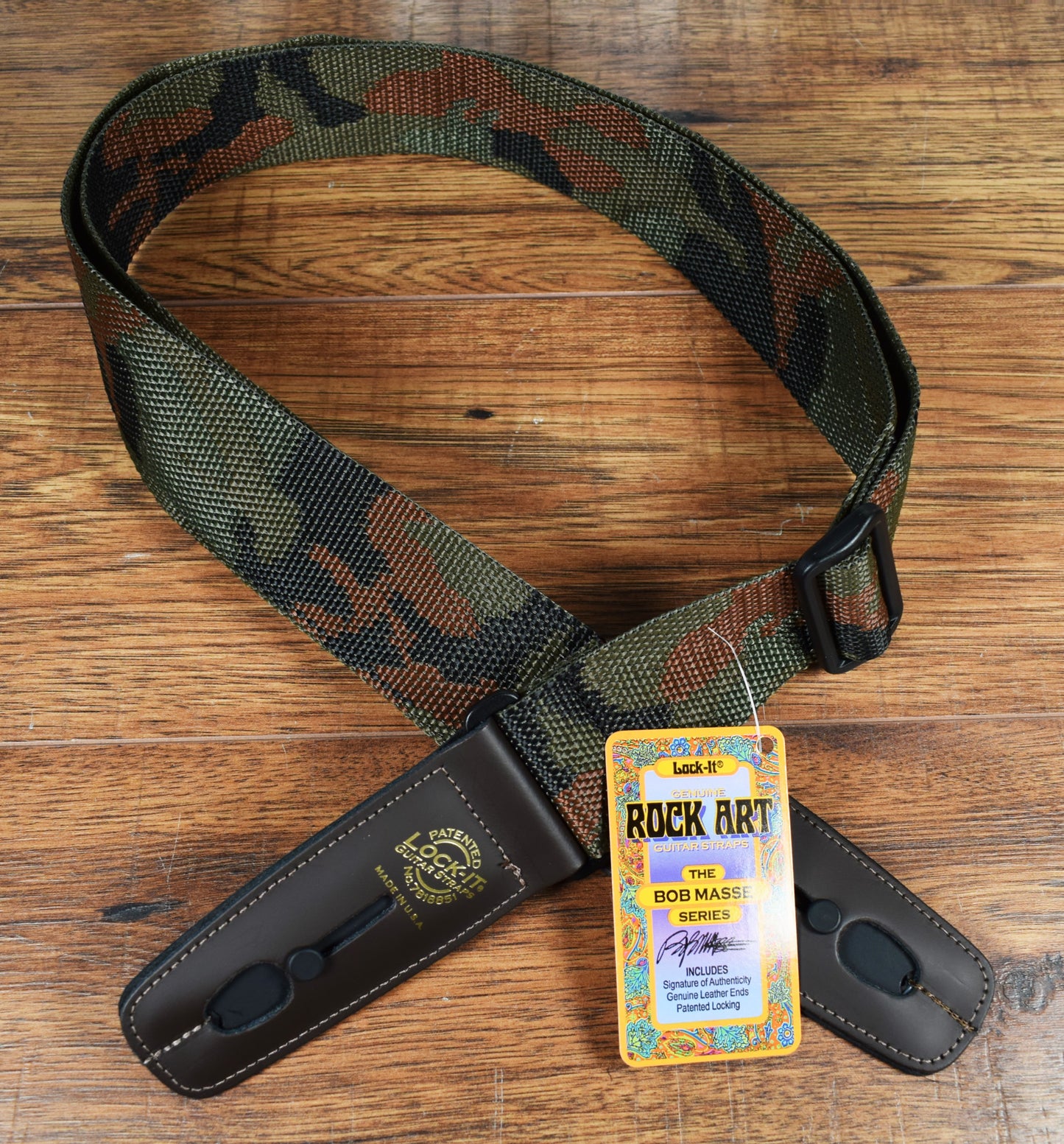 LOCK-IT Straps Polypro Series 2" Brown Poly Guitar Bass Strap 008 P2-CAMO/BRN