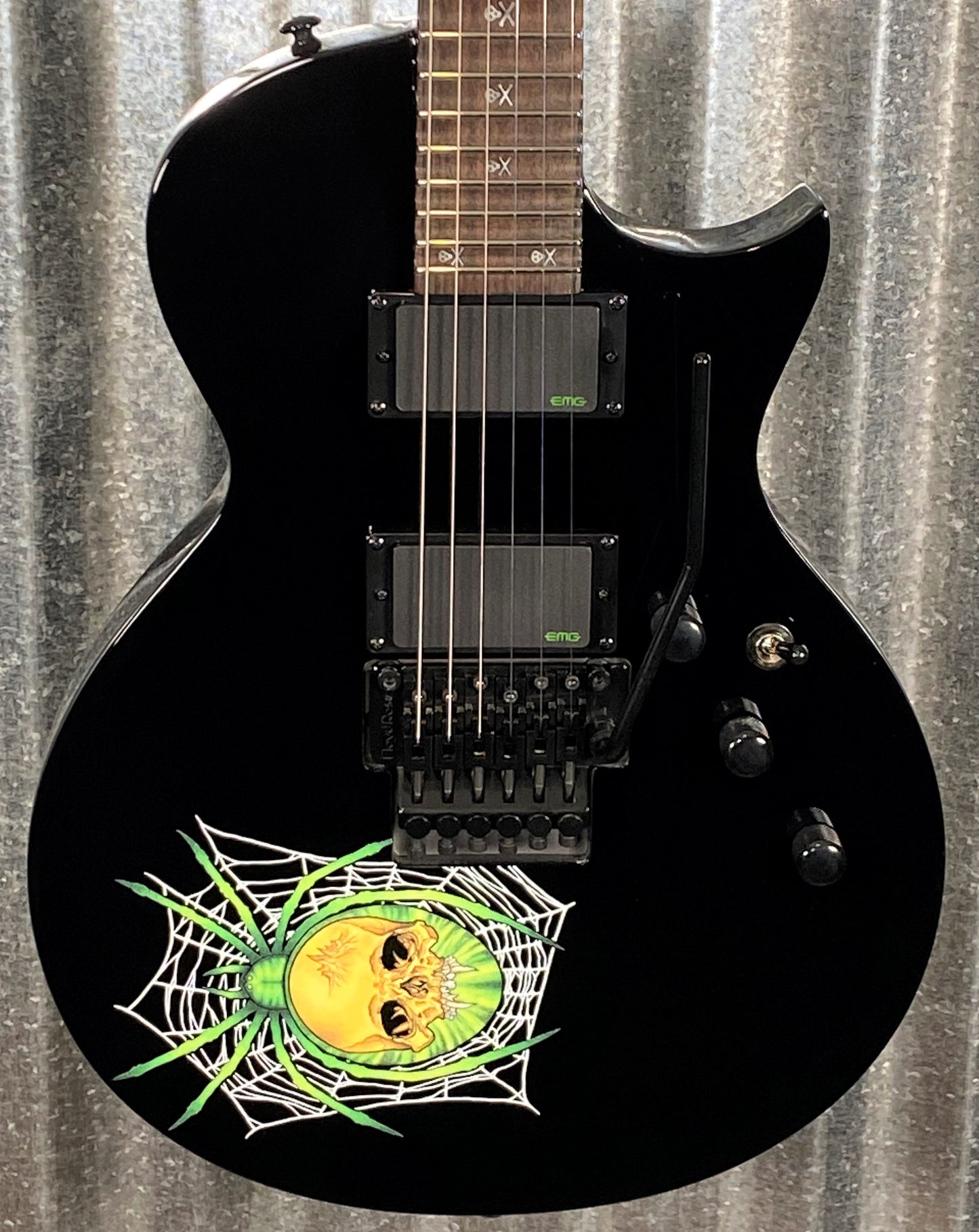 ESP LTD KH-3 30th Anniversary Spider Kirk Hammett Black Guitar & Case LKH3 #0963 Used