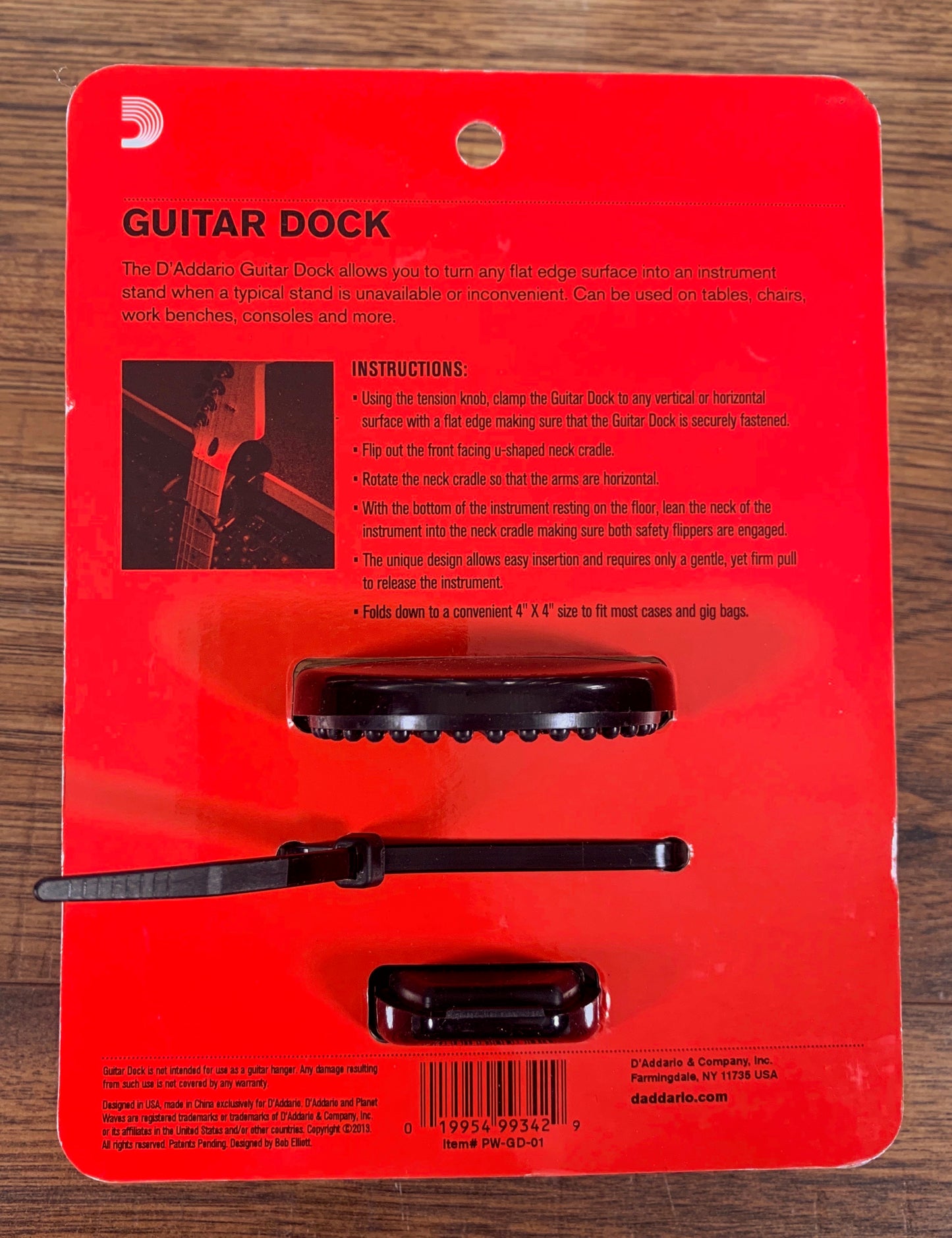 D'Addario Planet Waves PW-GD-01 Guitar Dock Clip On Guitar & Bass Cradle Stand