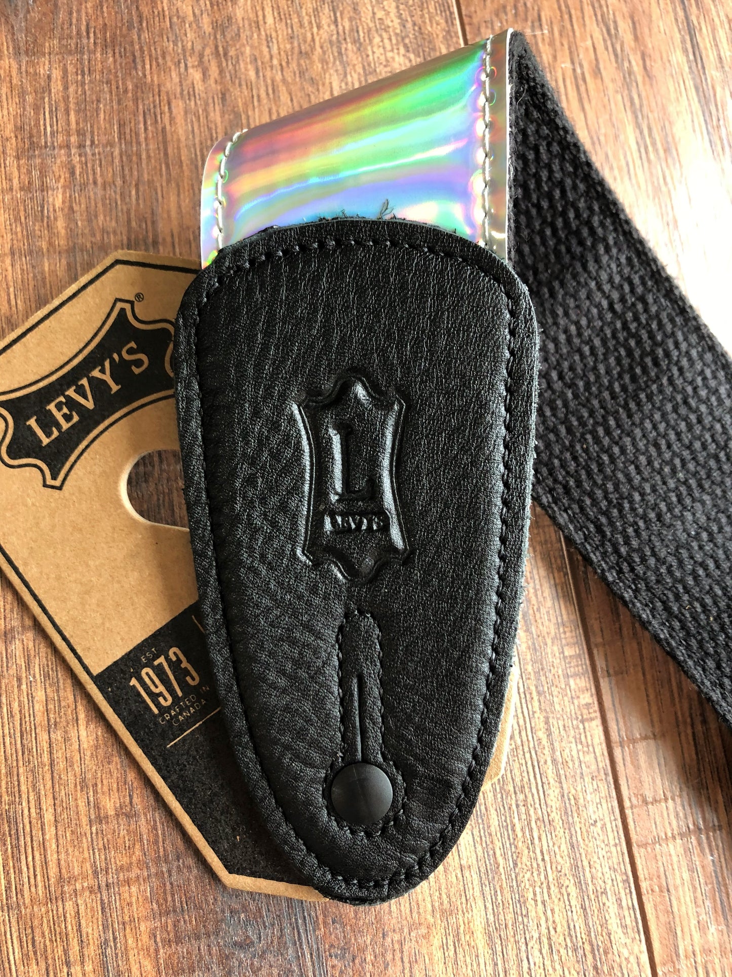 Levy's M7SC-SIL 2" Adjustable Vinyl Guitar & Bass Strap Silver Spectrum Rainbow