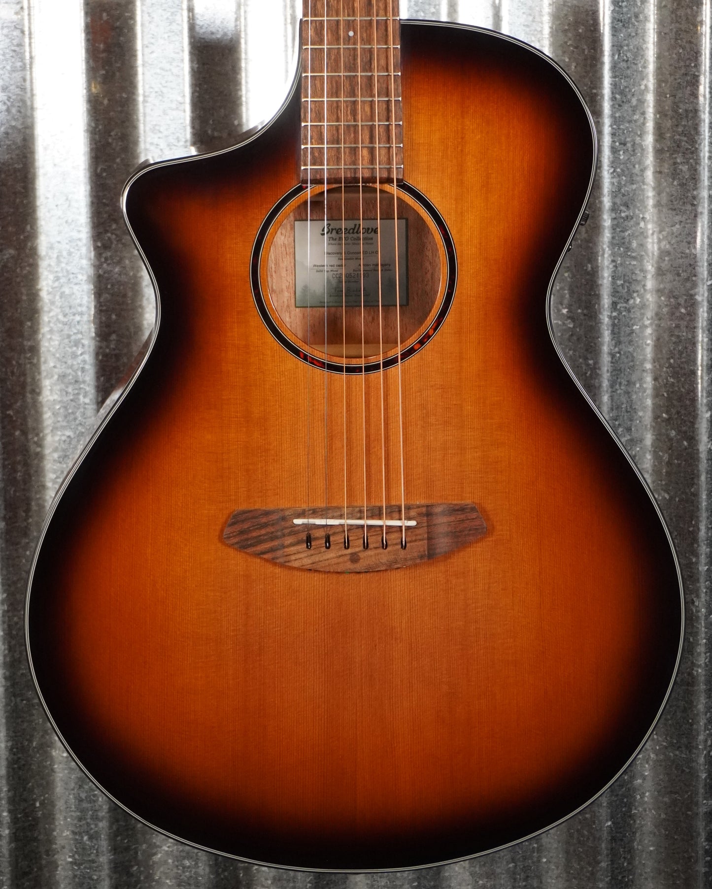 Breedlove Discovery S Concert Edgeburst LH CE Red Cedar Acoustic Electric Guitar #1193