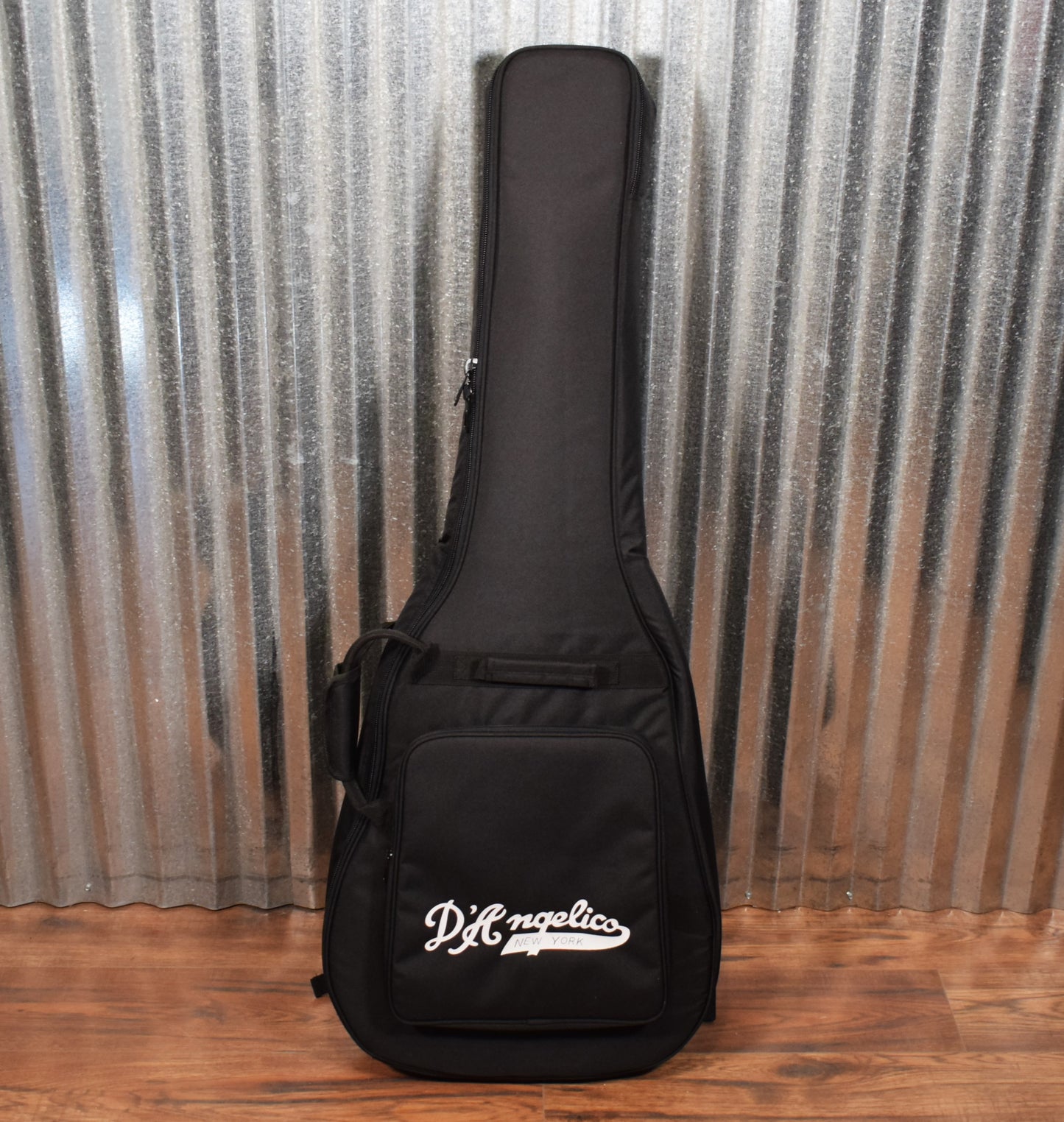 D'Angelico Premier DC Double Cut Semi Hollow Stop Bar Black Flake Guitar & Bag #1968