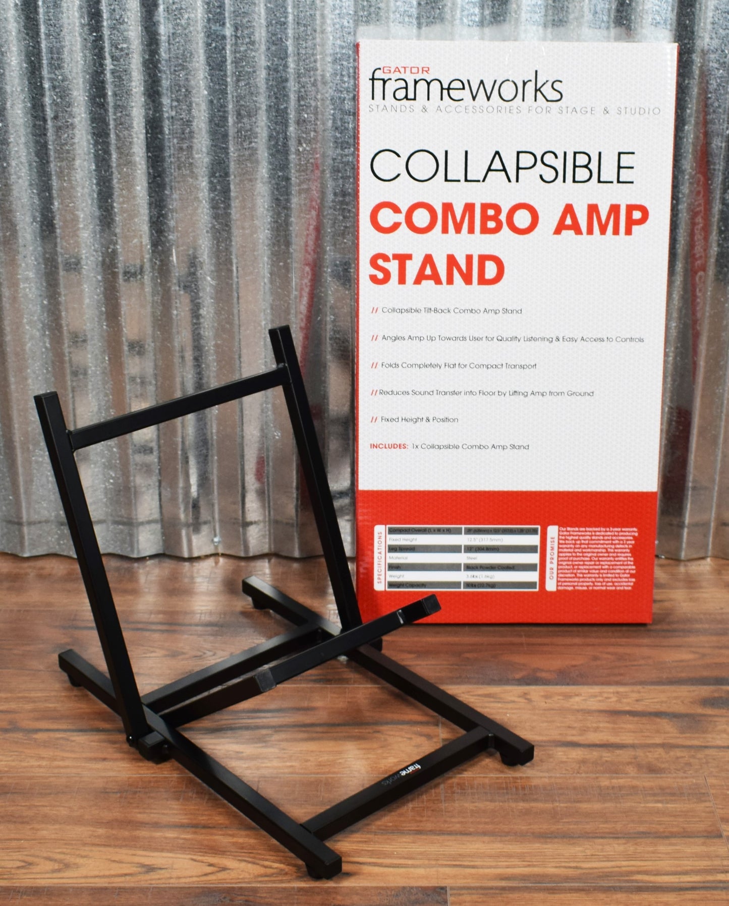 Gator Frameworks GFWGTRAMP100 Collapsible Tilt-Back Guitar Combo Amplifier Stand