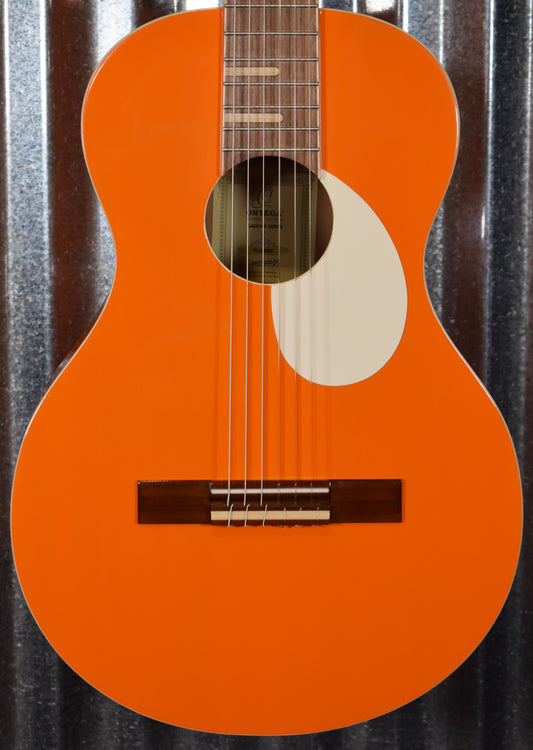 Ortega RGA-ORG Gaucho Acoustic Nylon String Parlor Orange Guitar & Bag #0039
