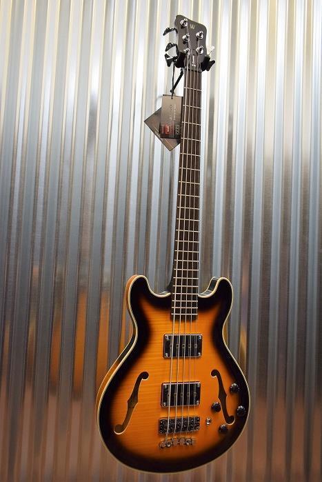 Warwick Rockbass Star Bass 5 String Semi Hollow Vintage Sunburst & Gig Bag #116