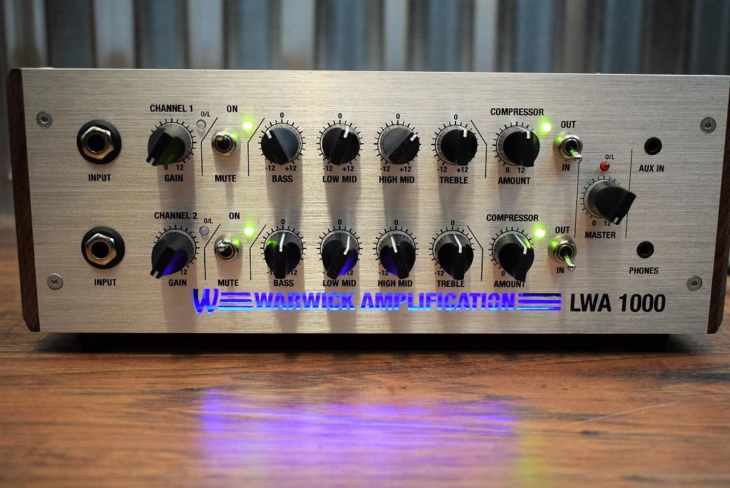 Warwick LWA 1000 Watt 2 Channel Bass Amplifier Head LWA1000 Silver B Stock