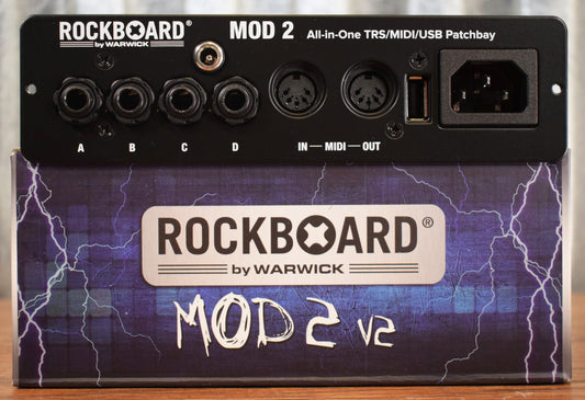 Warwick Rockboard MOD 2 V2 TRS Midi USB Guitar Effect Pedalboard Patchbay Module Black