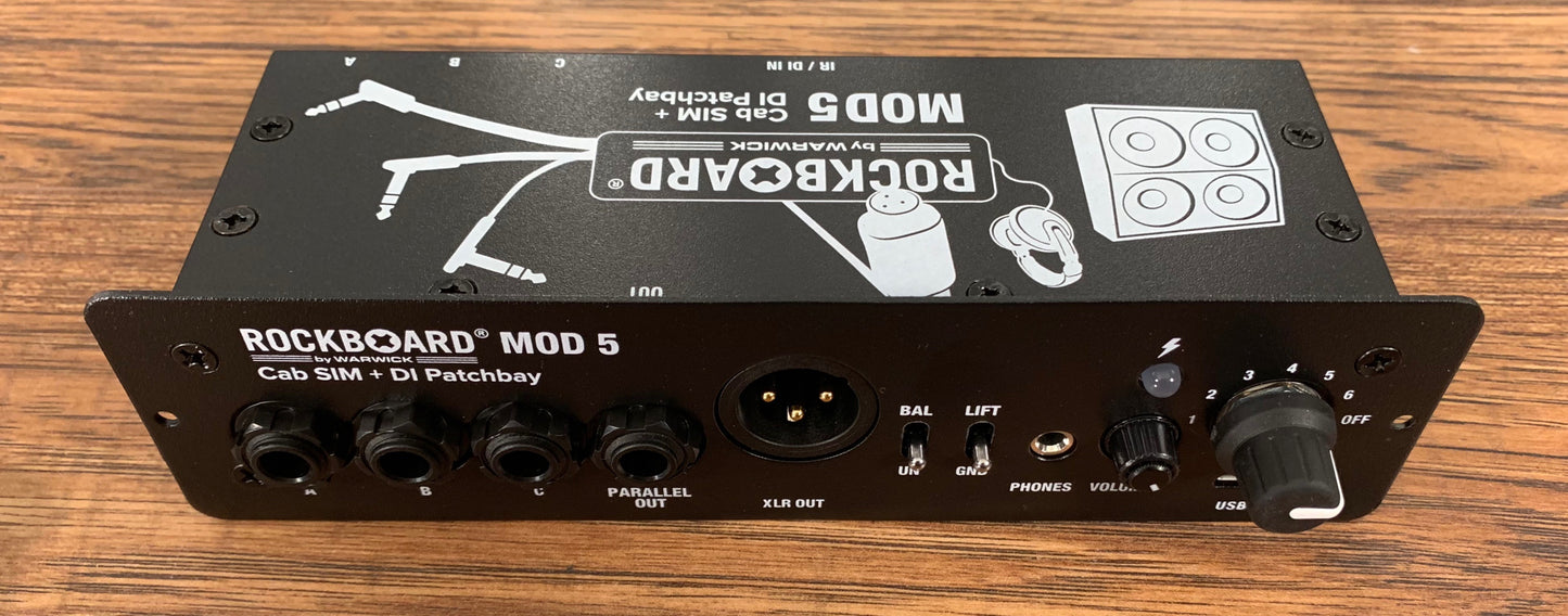 Warwick Rockboard MOD 5 TRS Direct Box DI Speaker Simulator Guitar Effect Pedalboard Patchbay Module Demo