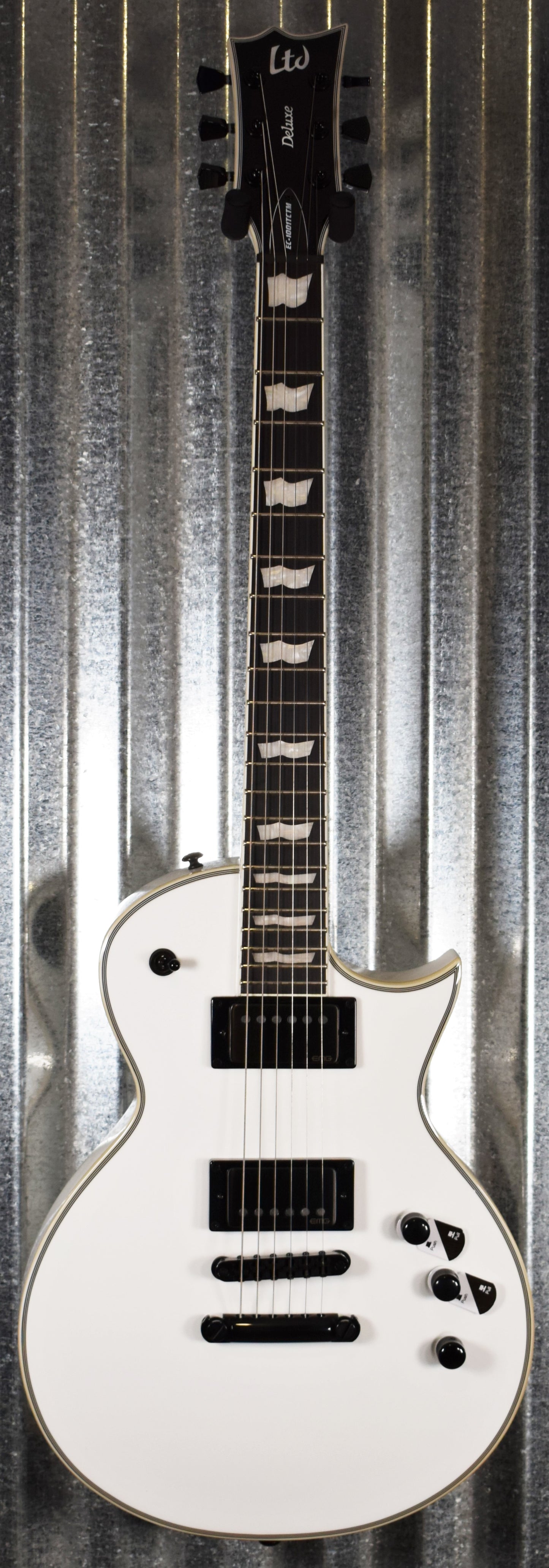 ESP LTD EC-1001T Custom Snow White EMG Guitar EC1001TCTMSW #0414 Demo