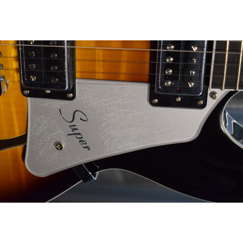 Hagstrom Super VIking SUVIK-TSB Tobacco Sunburst Flame Top Semi-Hollow Guitar #0410