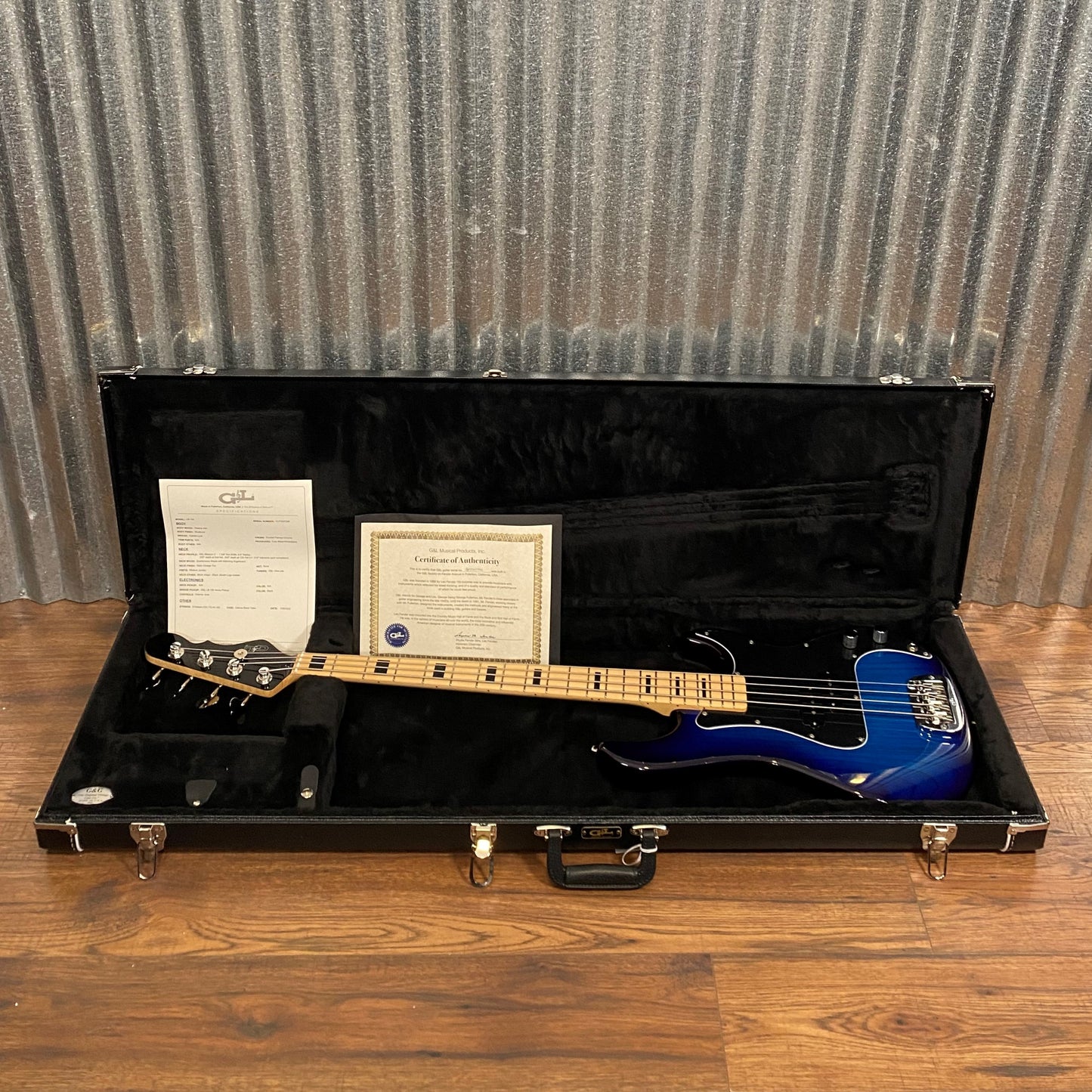 G&L USA LB-100 Blueburst 4 String Bass & Case LB100 #7296