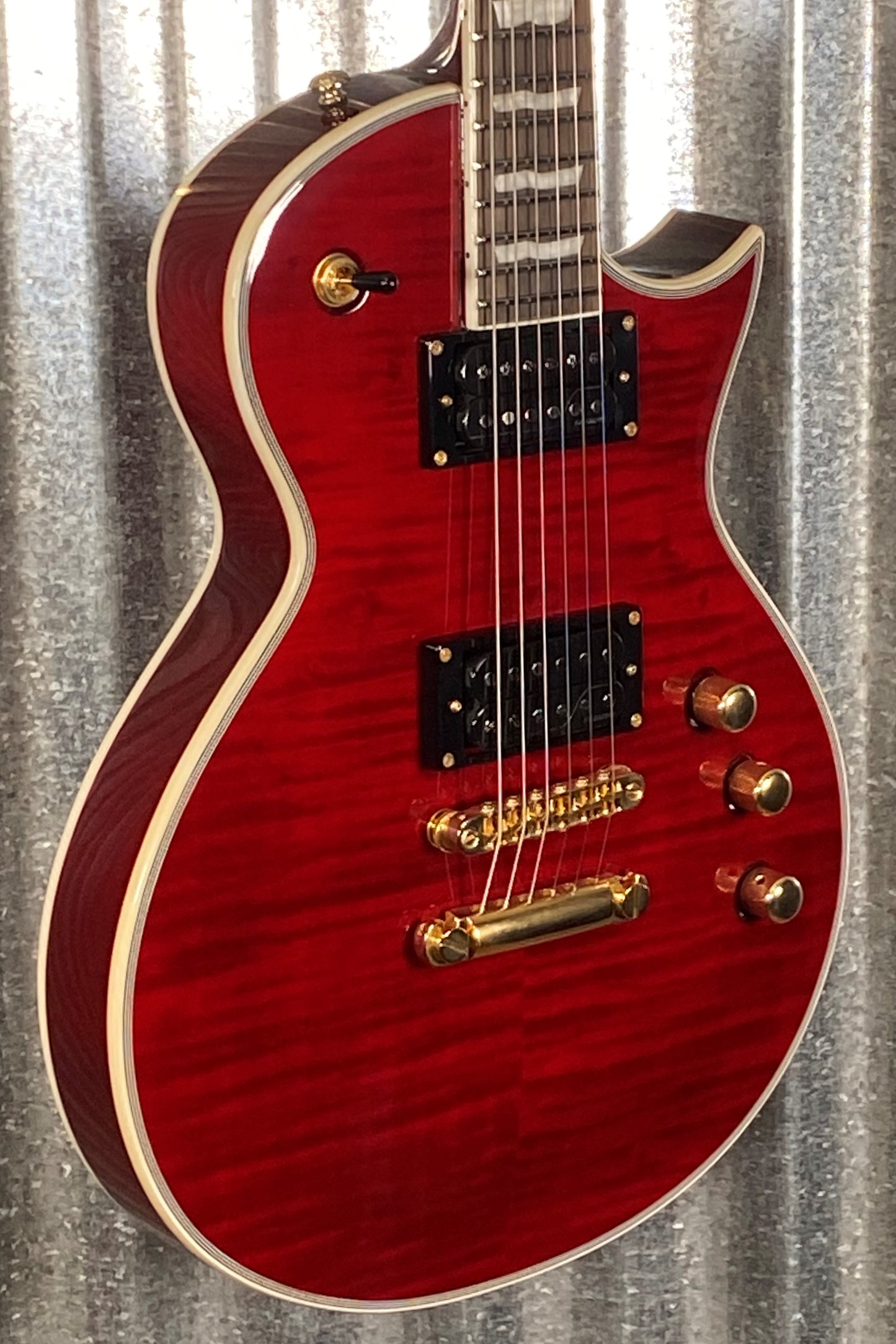ESP LTD EC-1000T CTM Eclipse Fishman See Thru Black Cherry Guitar & Bag LEC1000TCTMFMSTBC #2774 Used
