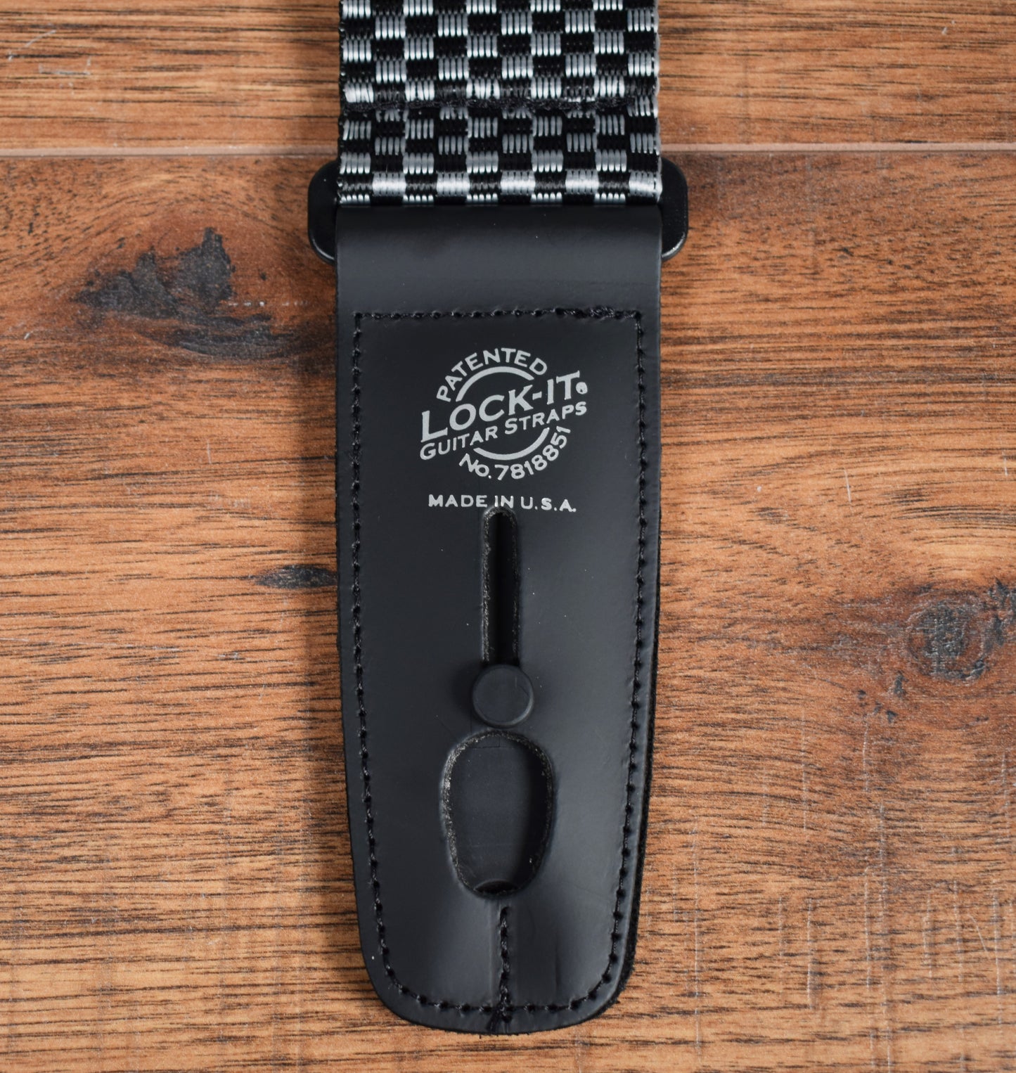 LOCK-IT Straps Polypro Series 2" Silver Checkerboard Guitar Bass Straplock Strap P2-SLCHK